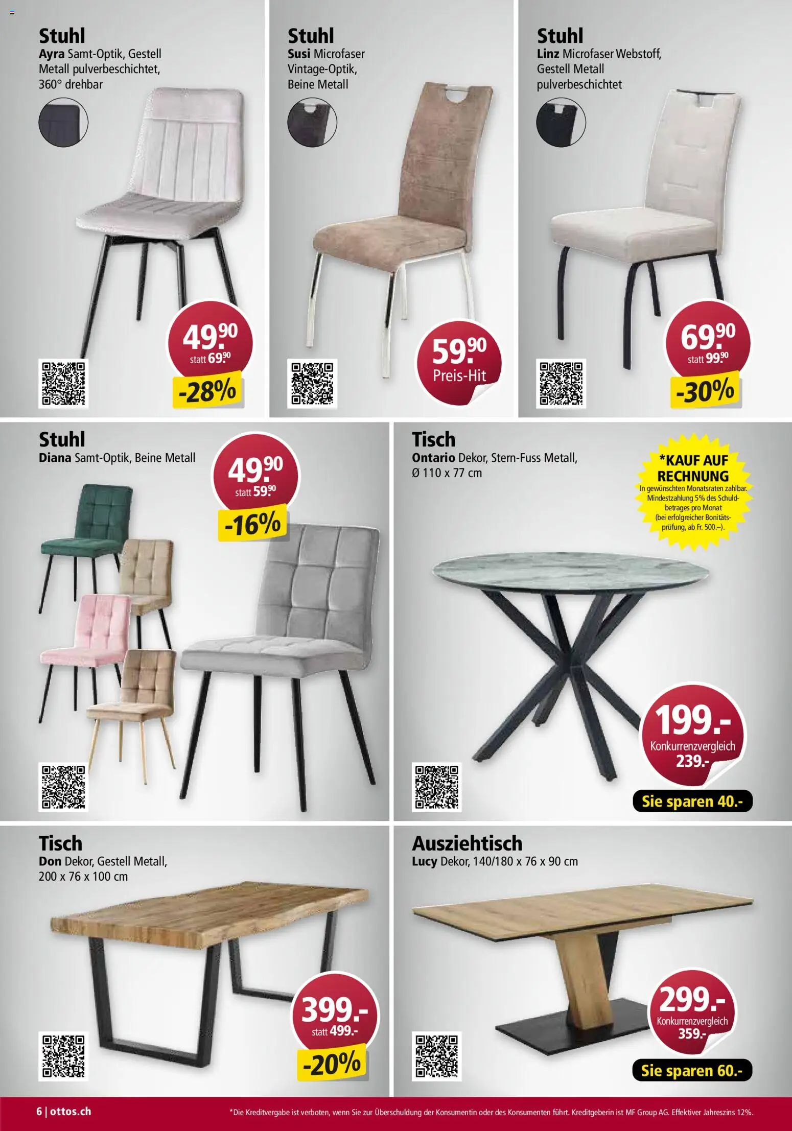 Otto's Aktionen Möbelflyer – gültig ab 01.07.2026 | Seite: 6 | Produkte: Tisch, Stuhl