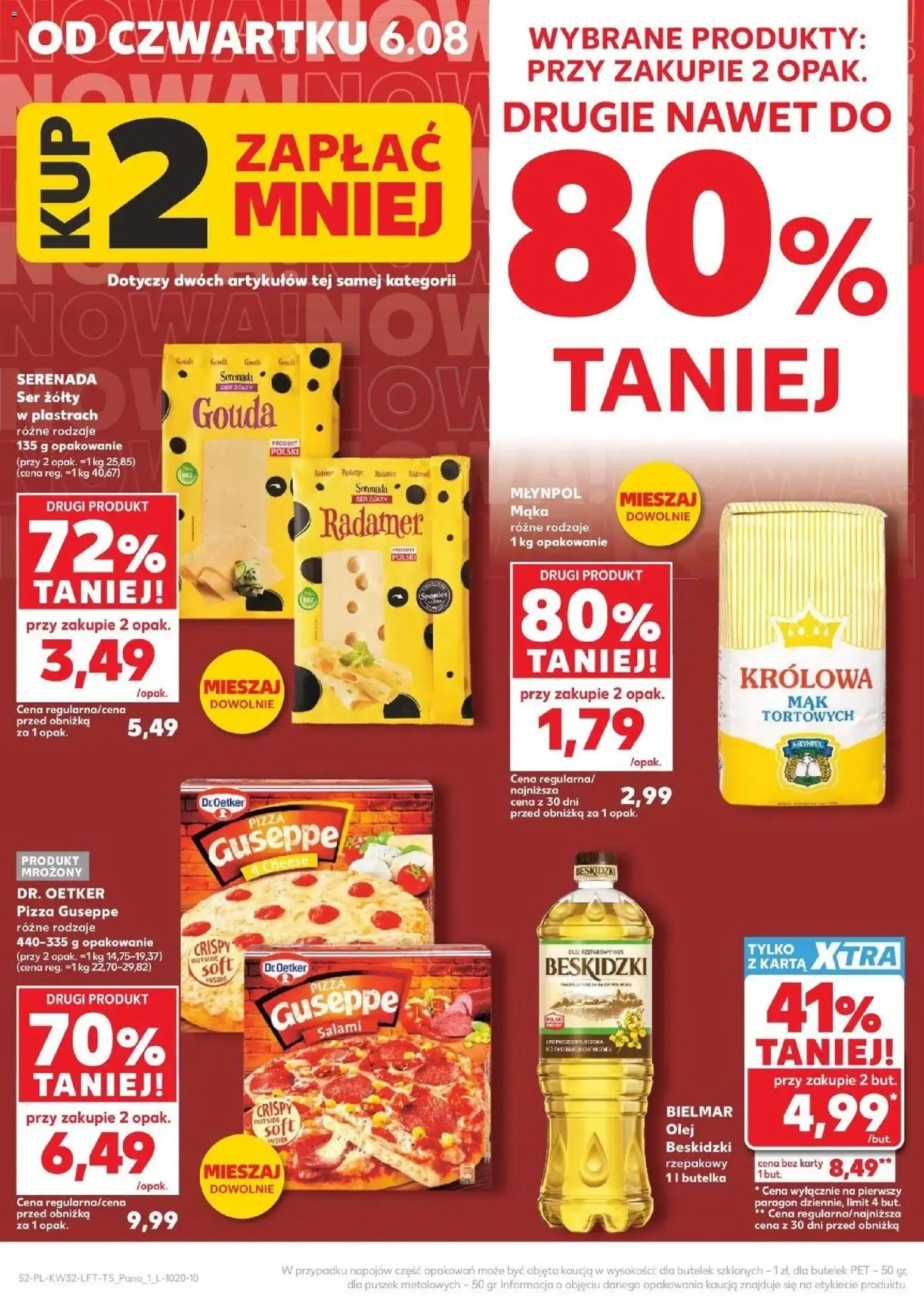 Kaufland gazetka od 06.08.2026 | Strona: 2 | Produkty: Ser, Olej, Pizza, Mąka