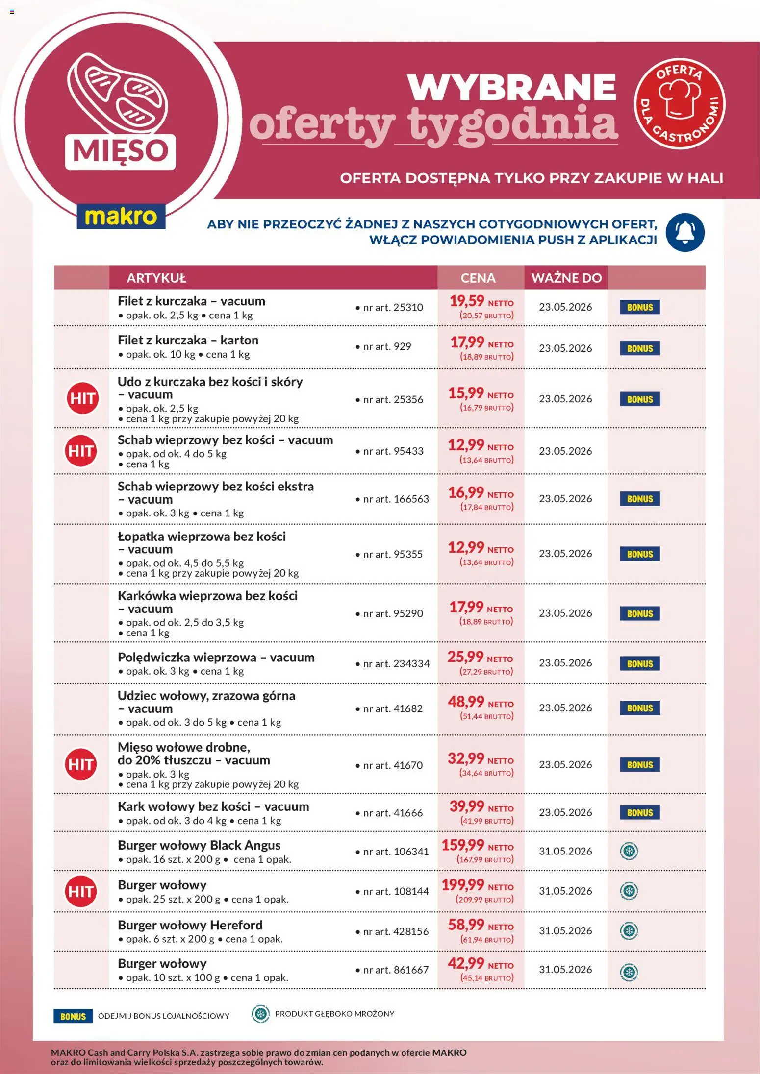 Makro gazetka - Wybrane oferty tygodnia od 18.05.2026 | Strona: 1 | Produkty: Schab, Mięso, Polędwiczka wieprzowa, Łopatka wieprzowa