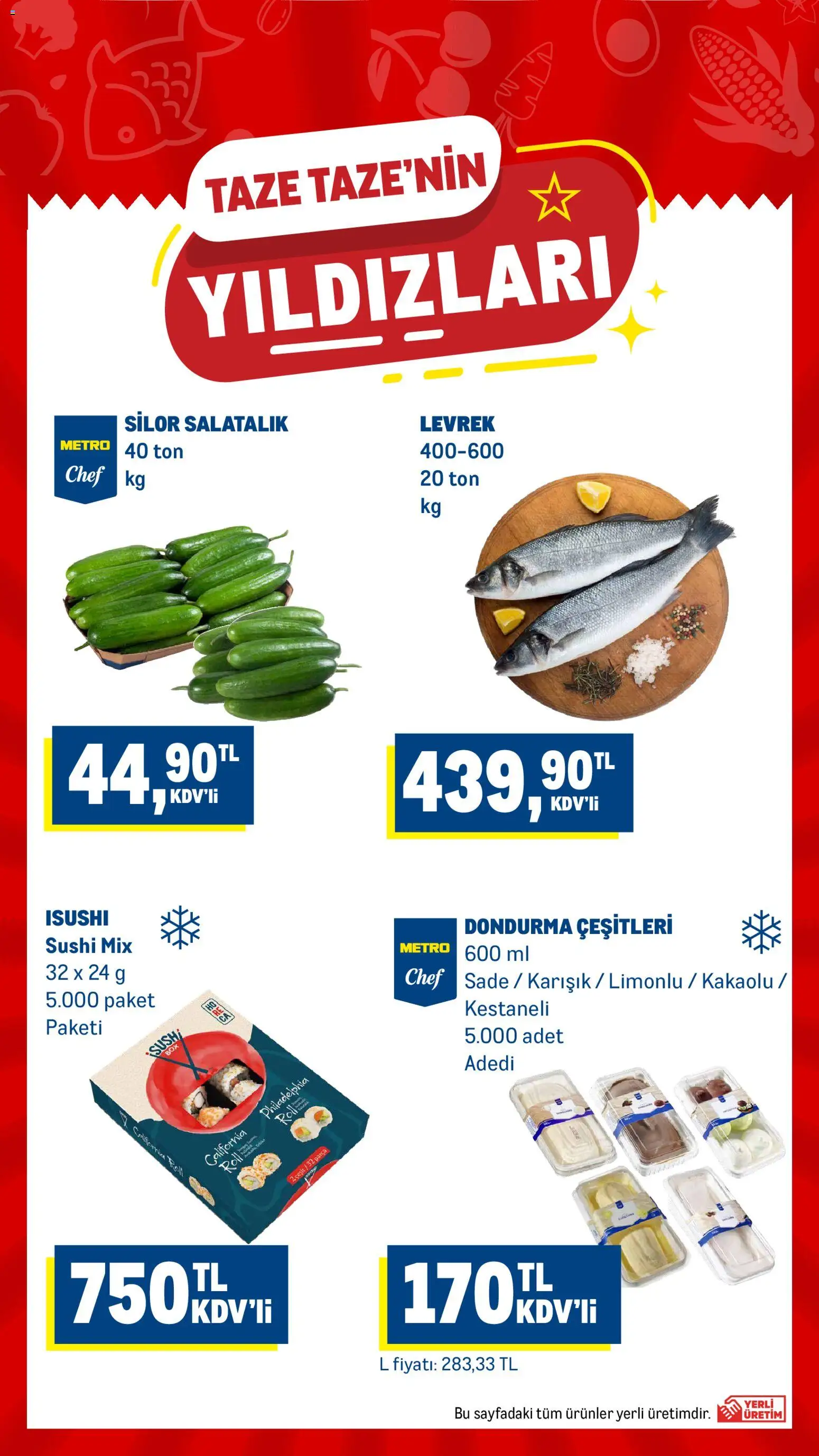 Metro Katalog - 29 Temmuz 2026 tarihinden itibaren geçerlidir | Sayfa: 3 | Ürünler: Salatalık, Dondurma, Levrek
