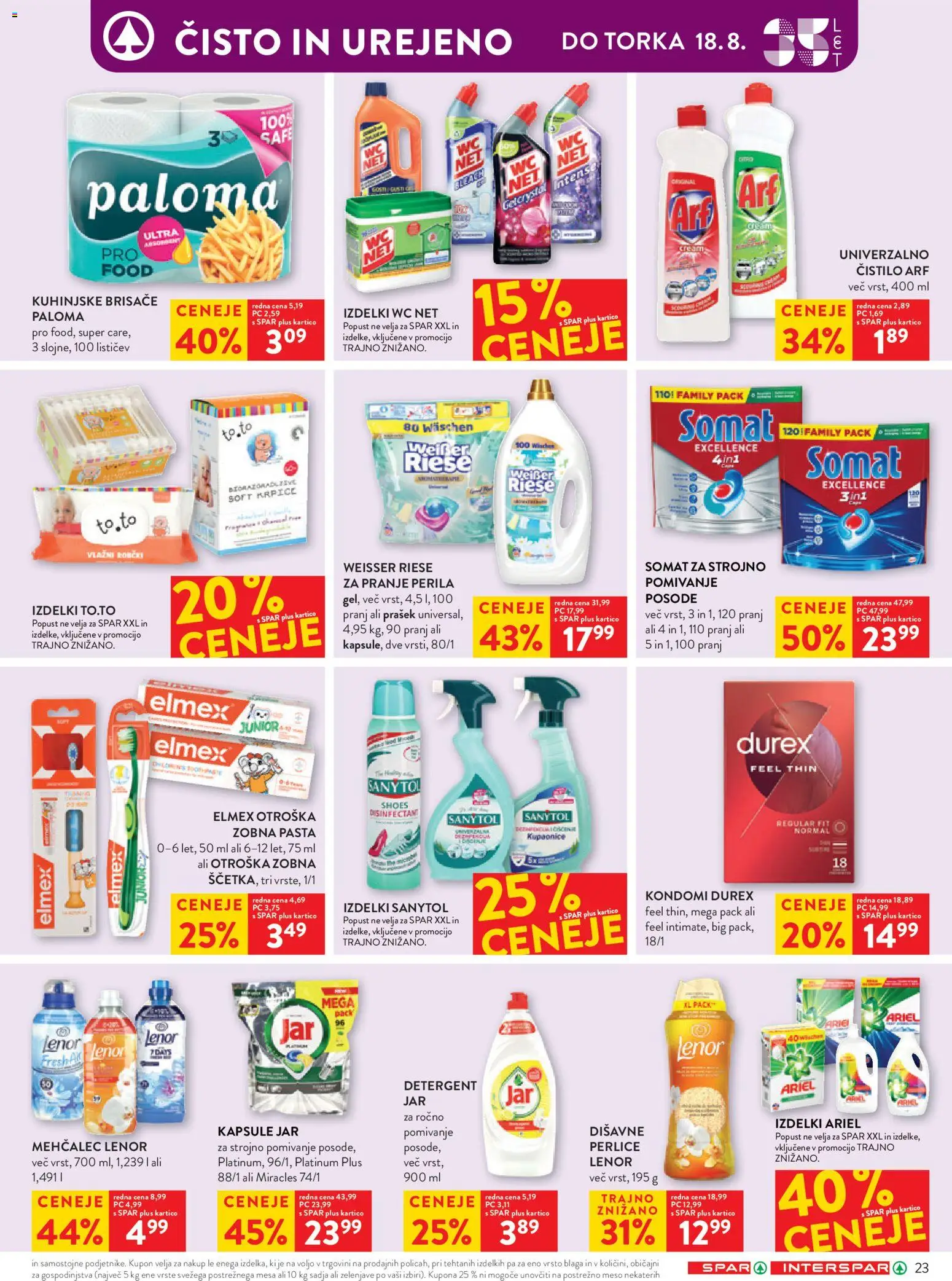 Novi Spar katalog ponudbe – veljaven od 12.08.2026 | Stran: 25 | Izdelki: Prašek, Mehčalec, Robčki, Zobna pasta
