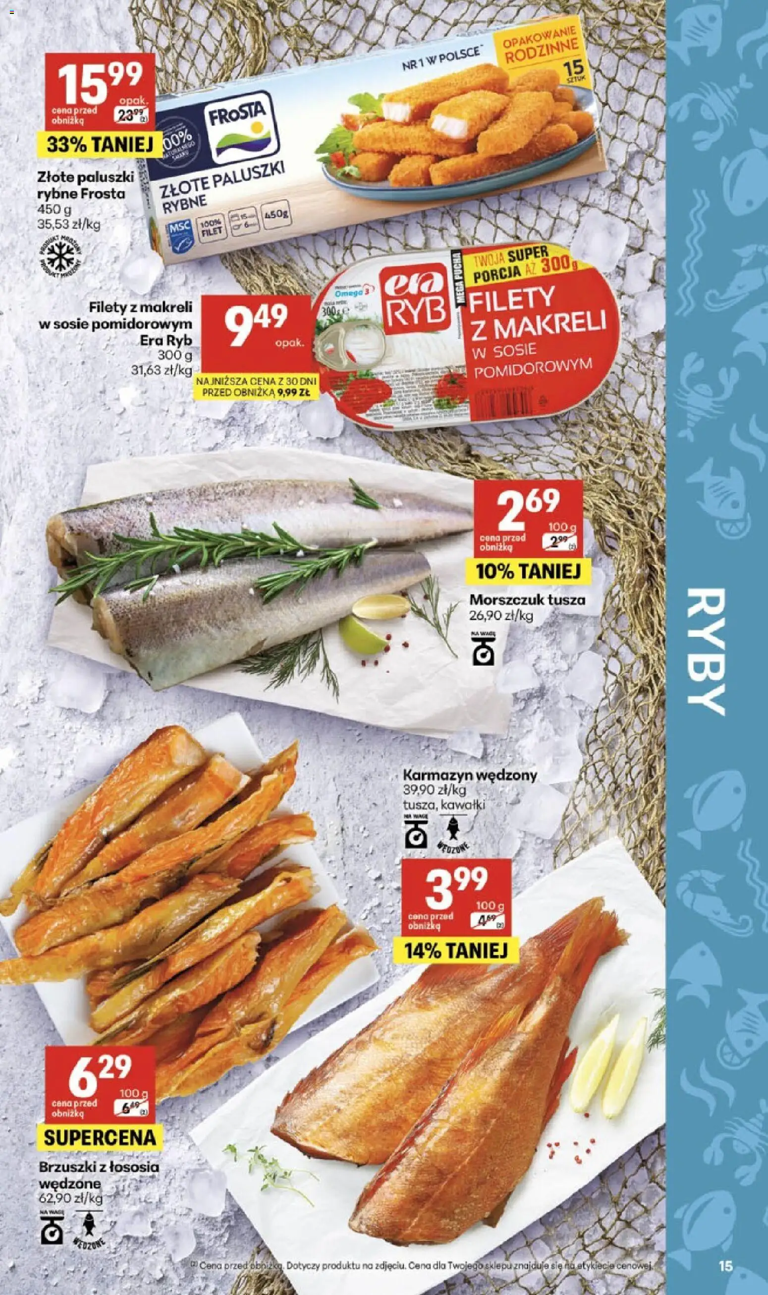 Delikatesy Centrum Black Weeks od 29.10.2026 | Strona: 15 | Produkty: Frosta, Paluszki rybne frosta, Omega 3, Brzuszki z łososia