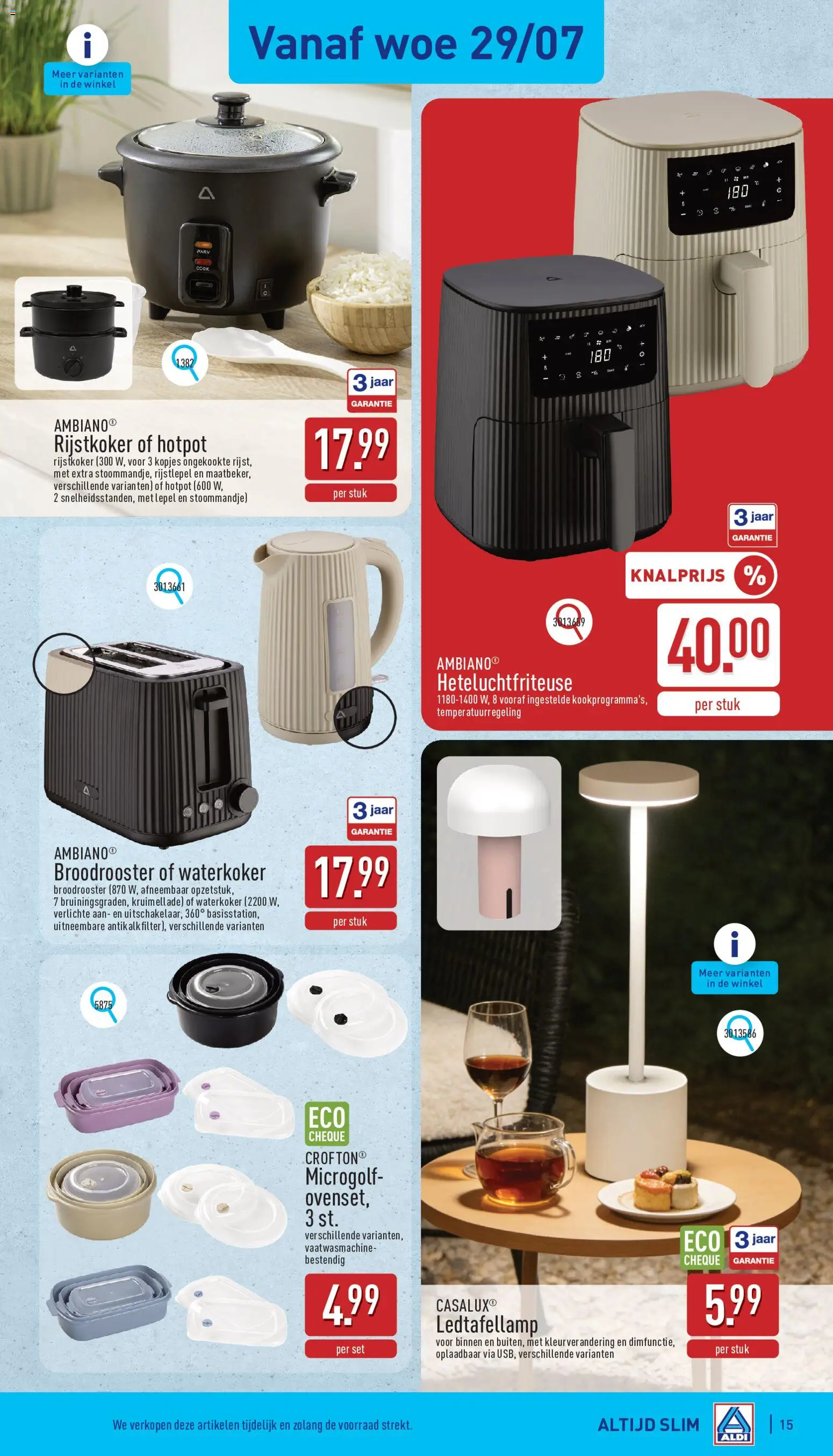 {H1} | Pagina: 15 | Producten: Rijstkoker, Waterkoker, Oven, Toaster