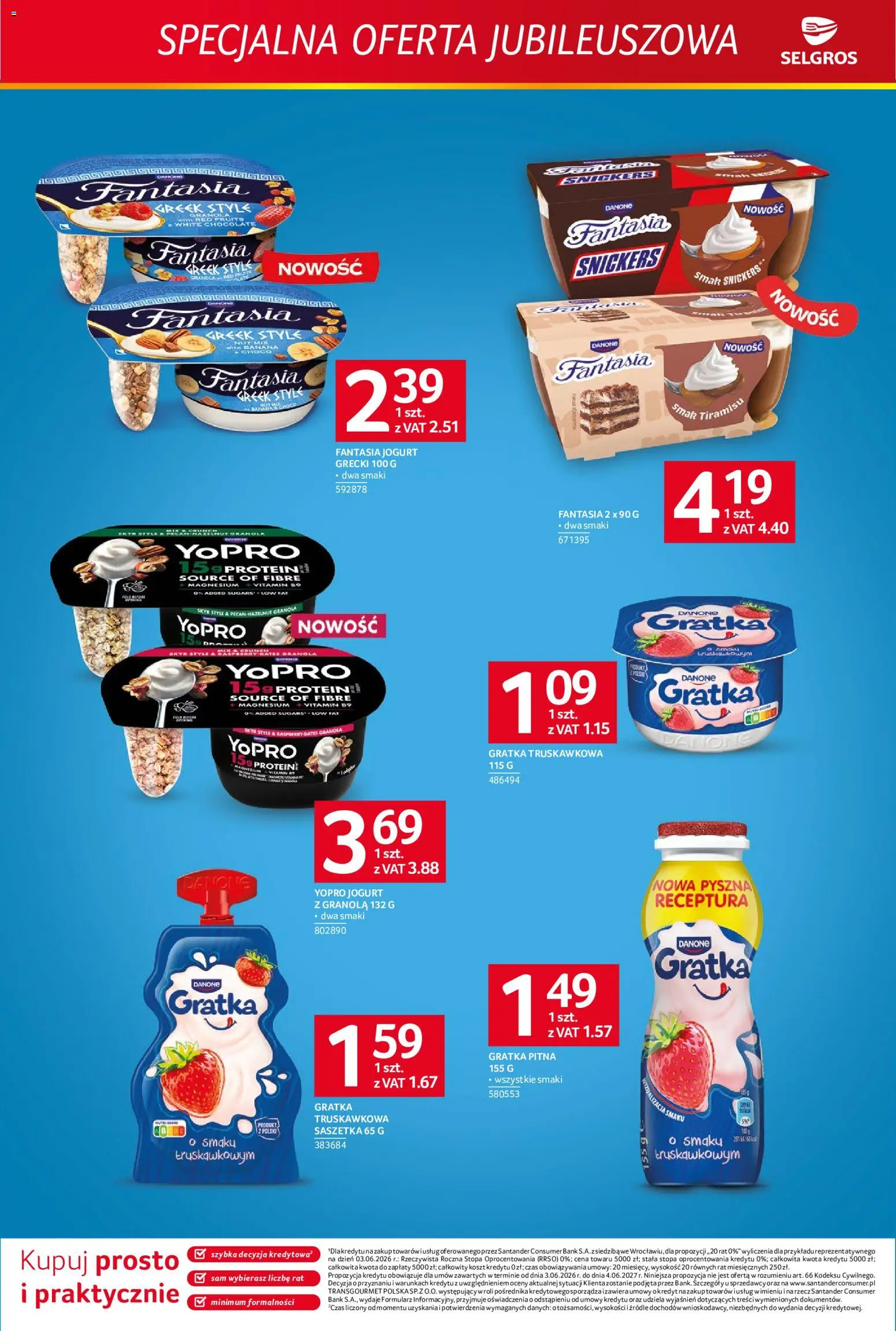 Selgros cash&carry gazetka - Specjalna Oferta Jubileuszowa od 22.10.2026 | Strona: 4 | Produkty: Jogurt grecki, Tiramisu, Snickers, Skyr