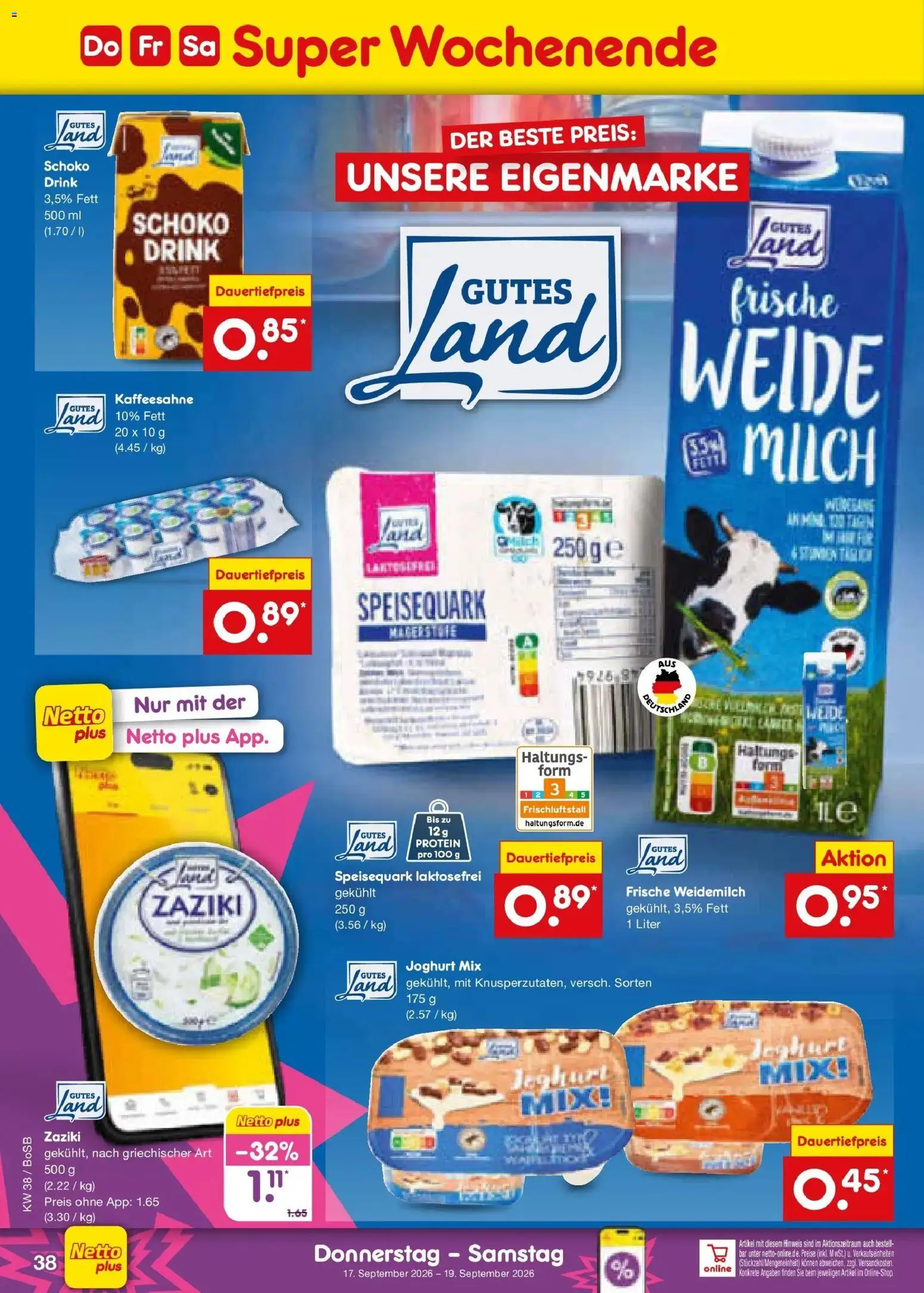 Netto Marken-Discount Prospekt Bochum – gültig ab 14.09.2026 | Seite: 52 | Produkte: Milch, Joghurt, Speisequark