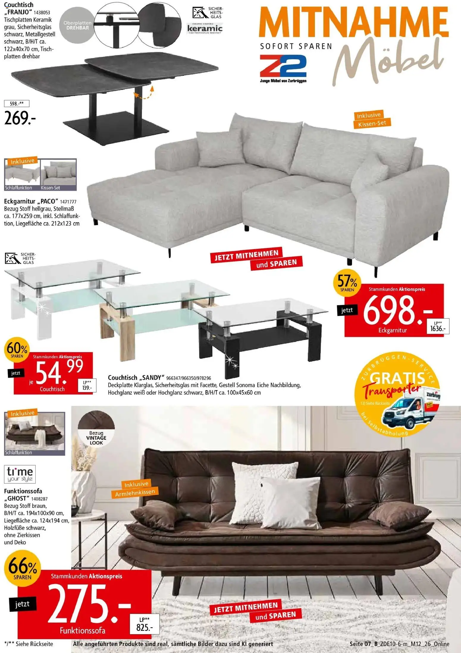 Zurbrüggen Z2 Mitnahme Möbel (ab 10.10.2026) zum Blättern | Seite: 11 | Produkte: Couchtisch, Tisch, Bilder