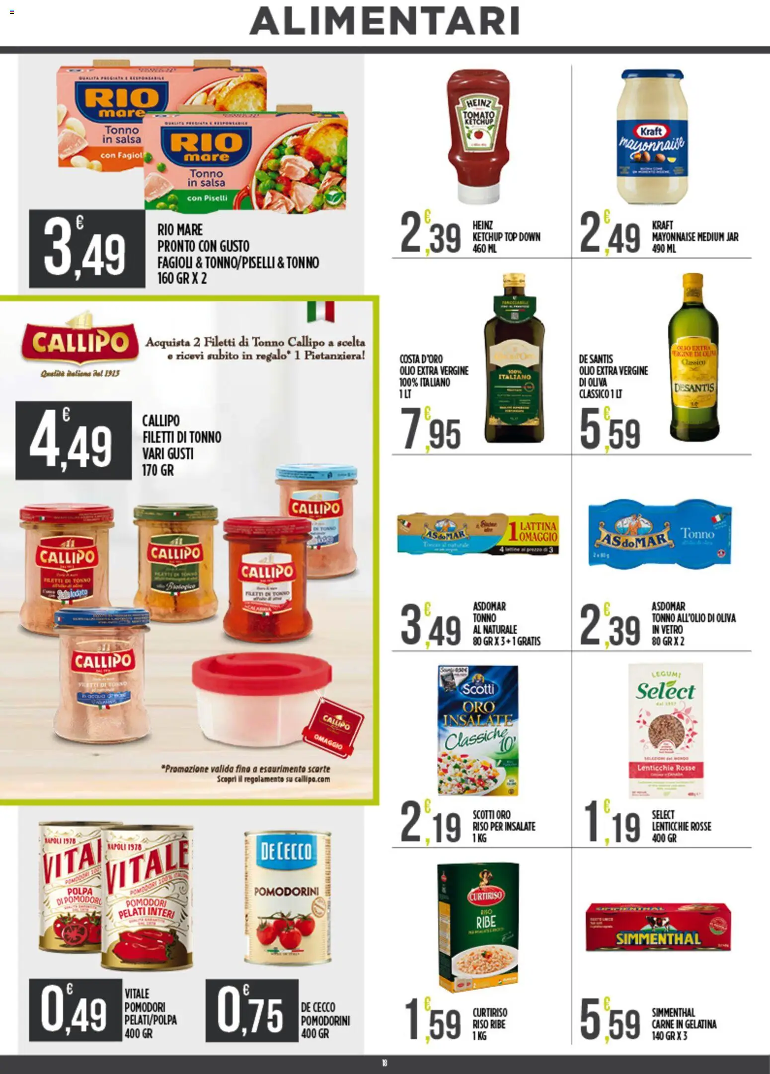 Volantino Euroesse del 01.06.2026 | Pagina: 18 | Prodotti: Olio, Top, Pomodori, Piselli