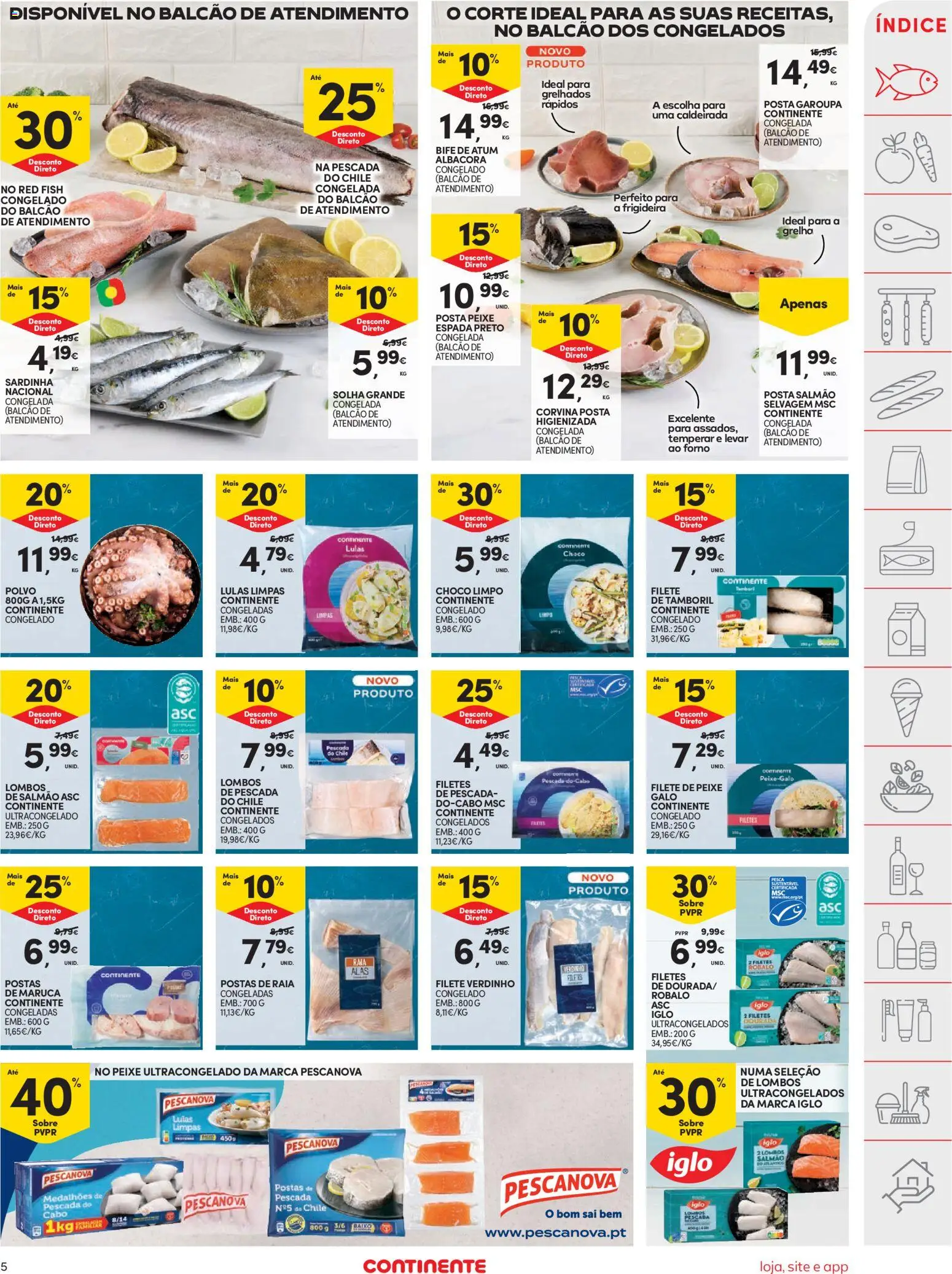 Continente folheto │ válido de 18/08/2026 | Página: 5 | Produtos: Cabo, Pescada, Polvo, Filete