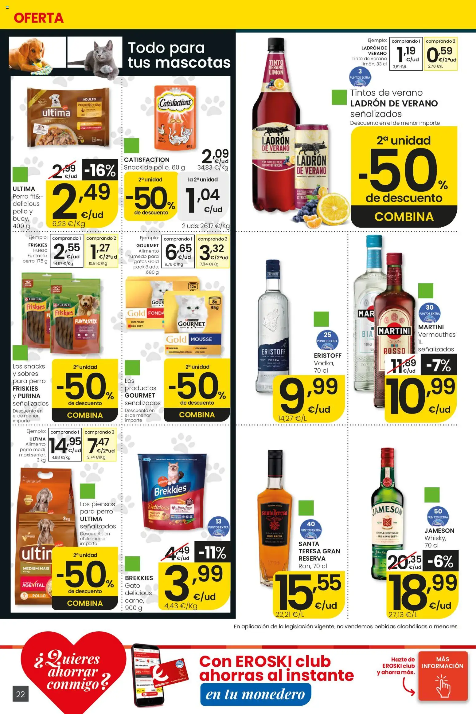 Eroski Nirekin aurreztu nahi Aliprox │ válido desde el 14.05.2026 | Página: 22 | Productos: Mousse, Ron, Vodka