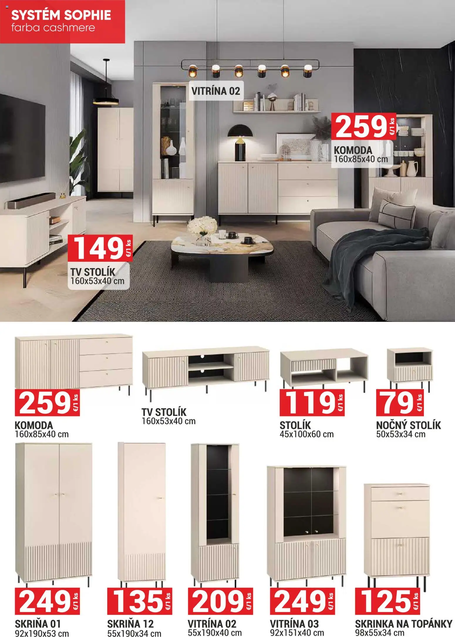 Nové Merkury Market akcie – leták je platný od 01.09.2026 | Strana: 22 | Produkty: Tv, Tv stolik, Skriňa, Nočný stolík