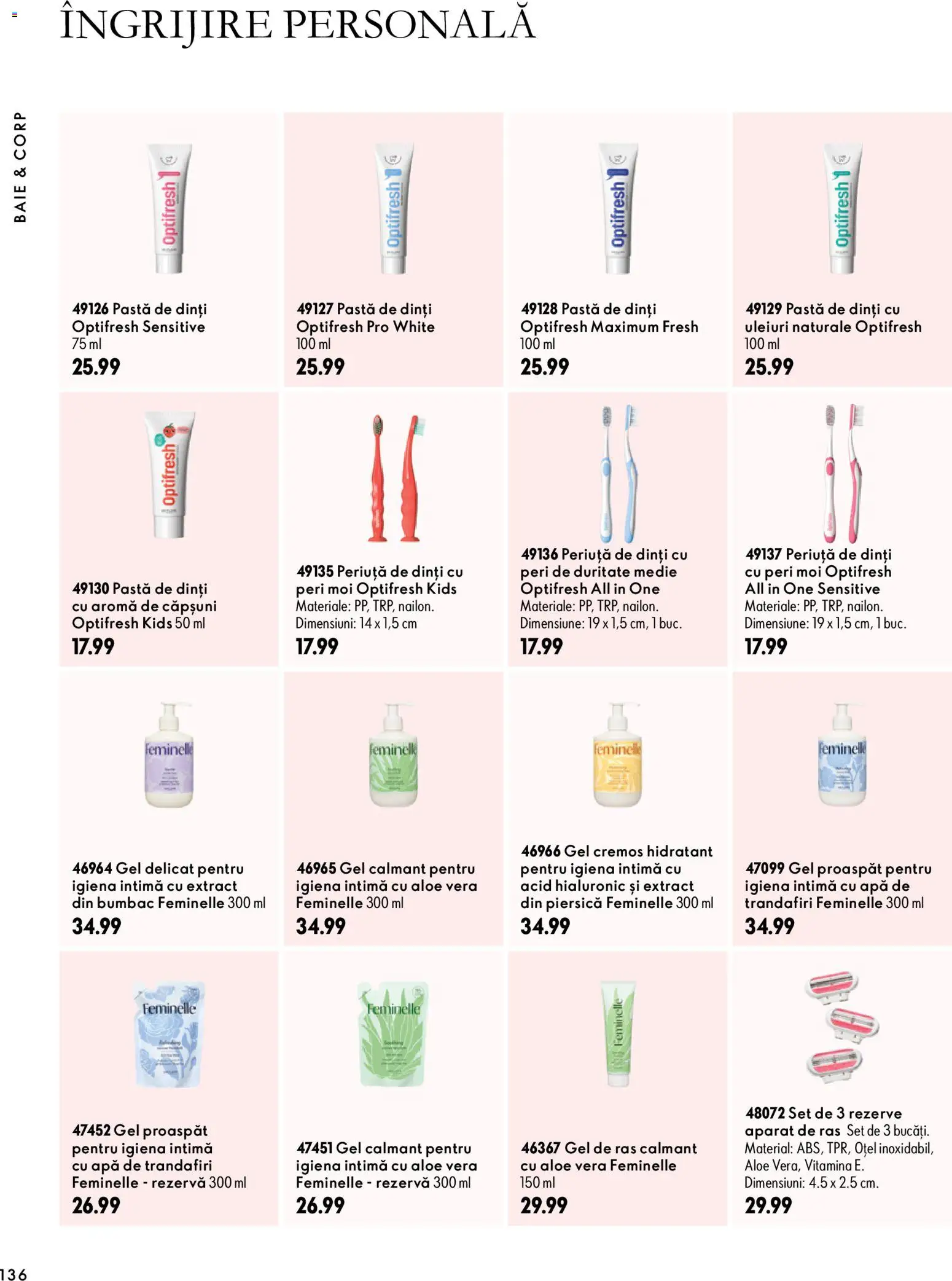 Noul catalog Oriflame – valabil de la 30.09.2026 | Pagină: 136 | Produse: Gel de ras, Aparat De Ras, Aparat, Apă