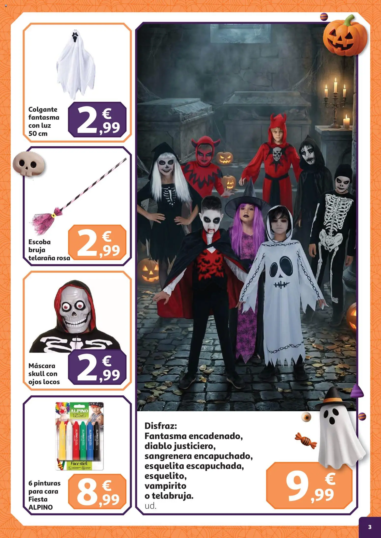 Alcampo - Halloween │ válido desde el 09/10/2026 | Página: 3 | Productos: Máscara, Escoba