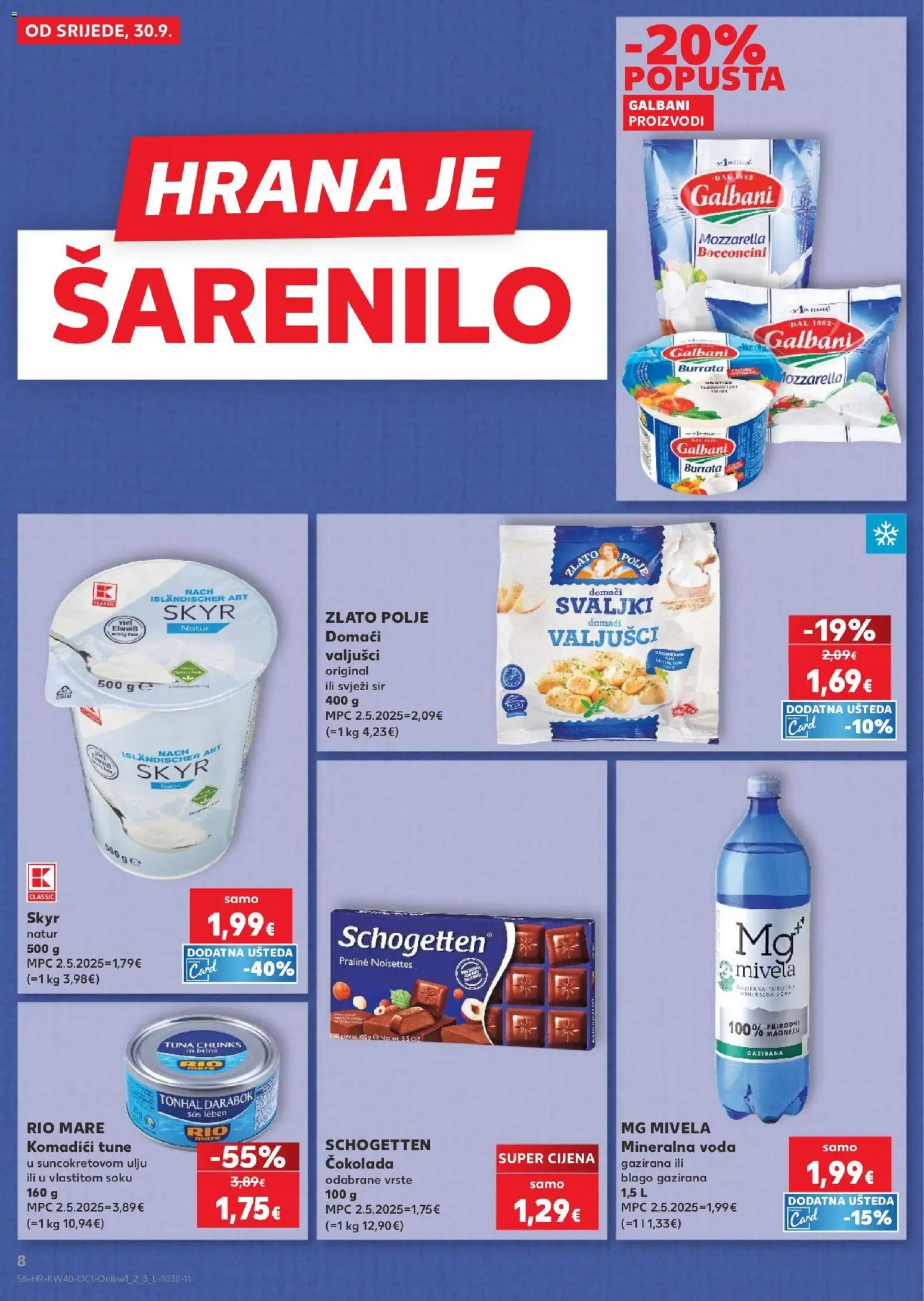 Kaufland katalog | vrijedi od 30.09.2026 | Stranica: 8 | Proizvodi: Praline, Voda, Burrata, Tuna