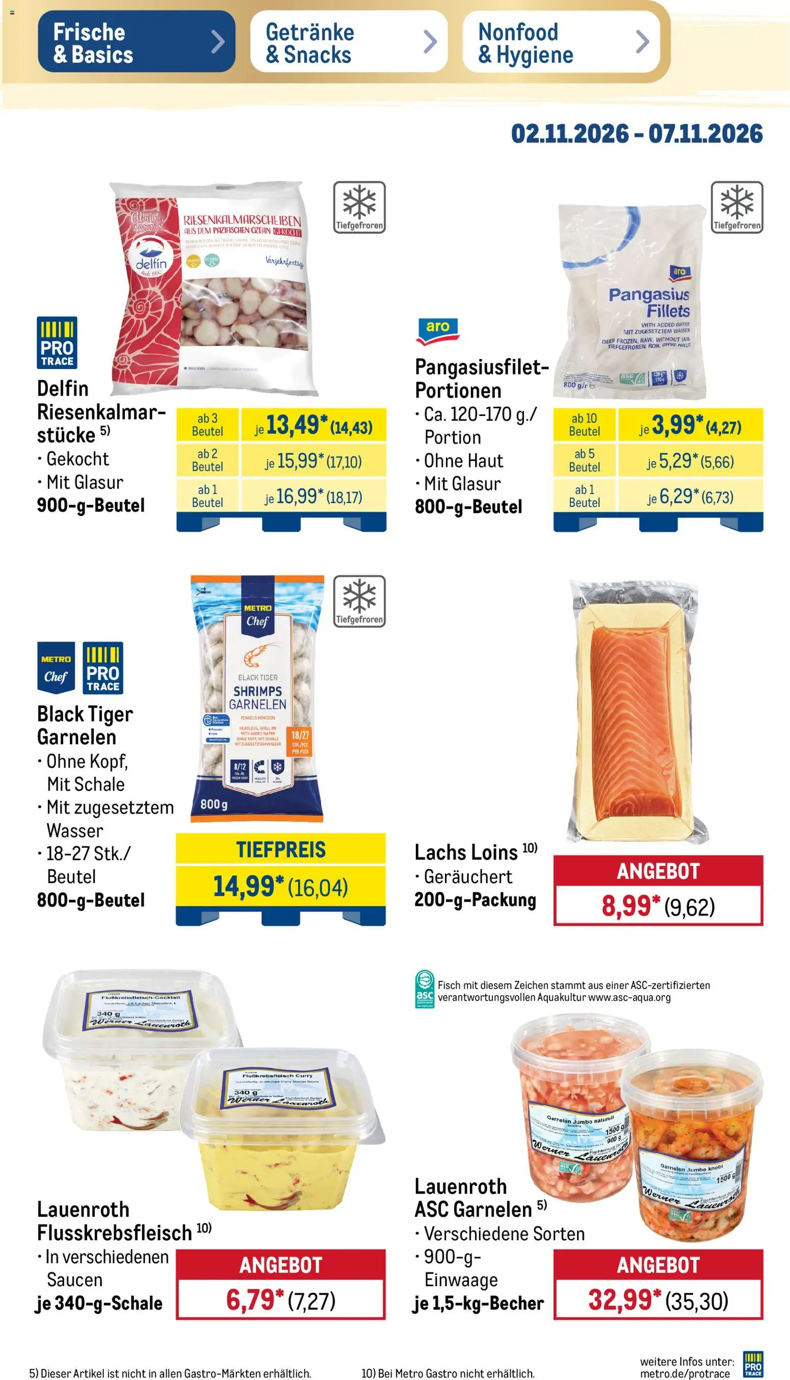 Metro Black Friday – gültig ab 02.11.2026 | Seite: 9 | Produkte: Fisch, Lachs, Wasser, Tiger garnelen