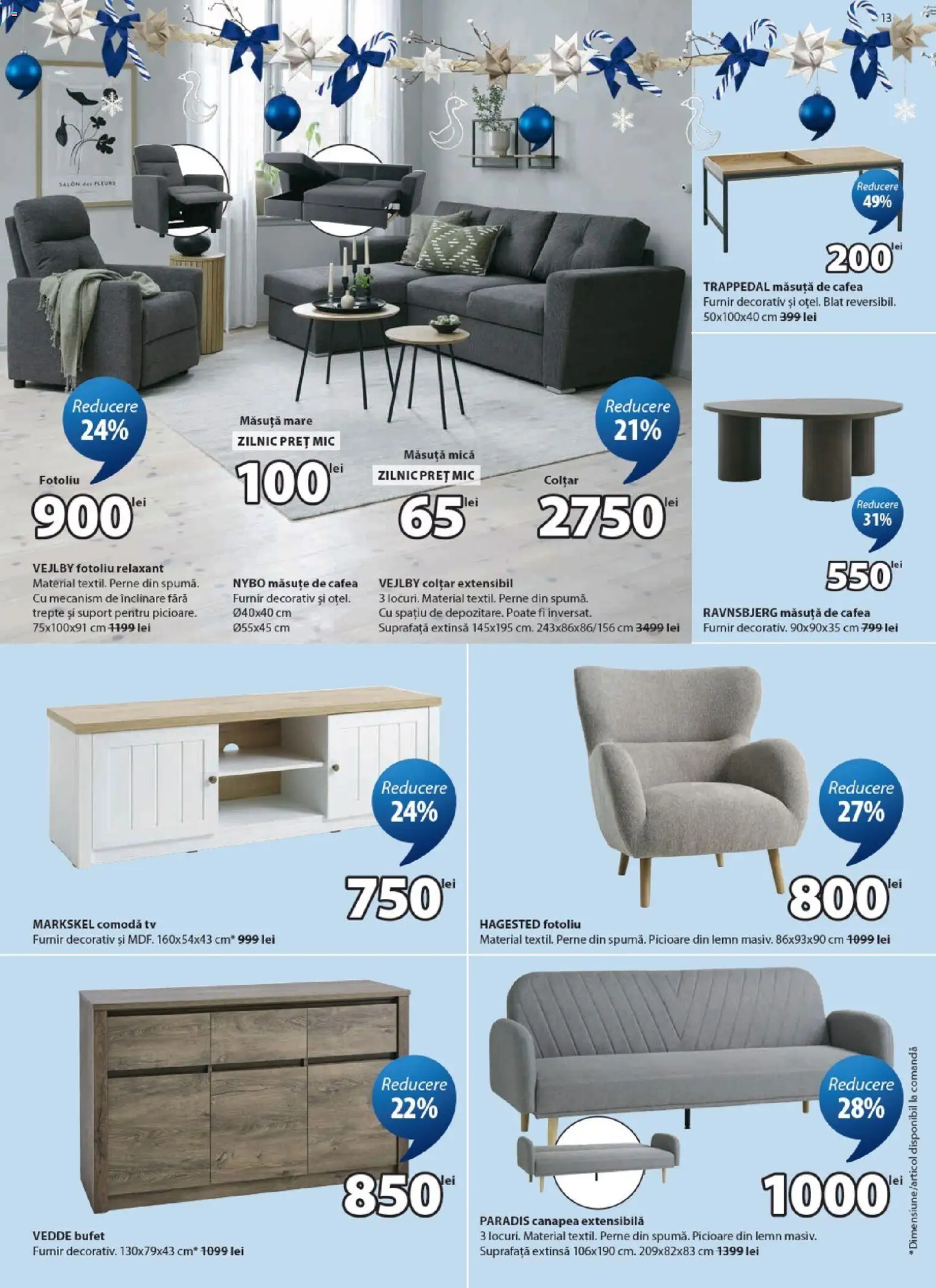 Noul catalog JYSK – valabil de la 24.10.2026 | Pagină: 13 | Produse: Fotoliu, Canapea, Bufet, Suport