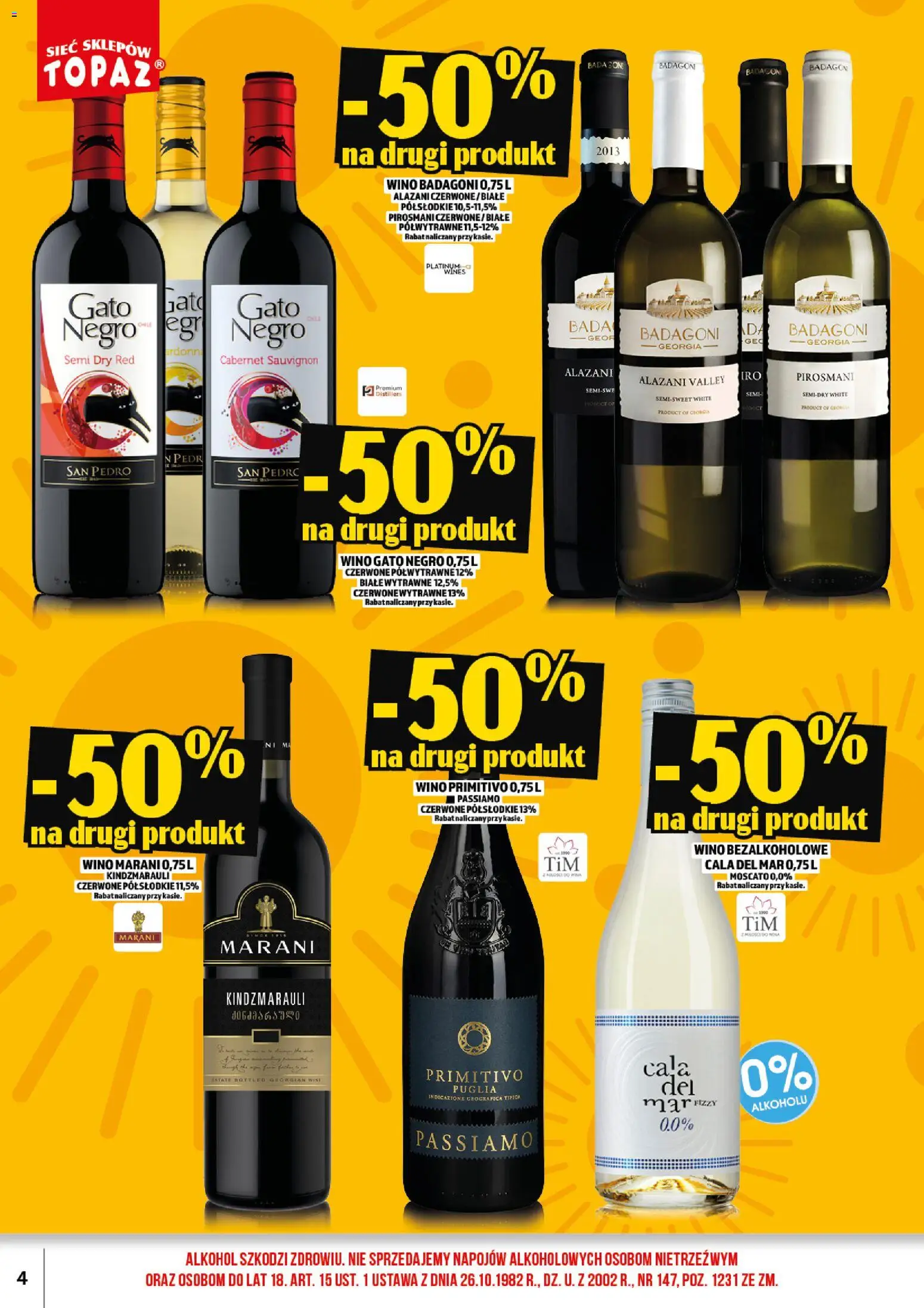 Topaz gazetka alkoholowa od 01.08.2026 | Strona: 6 | Produkty: Wino bezalkoholowe, Alazani Valley, Wino, Alkohol