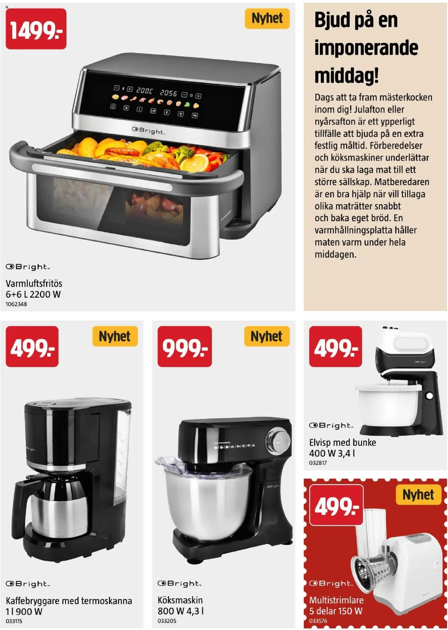 Jula reklamblad aktuell från 22/10/2026 | Sida: 29 | Produkter: Kaffebryggare, Varmluftsfritös, Elvisp