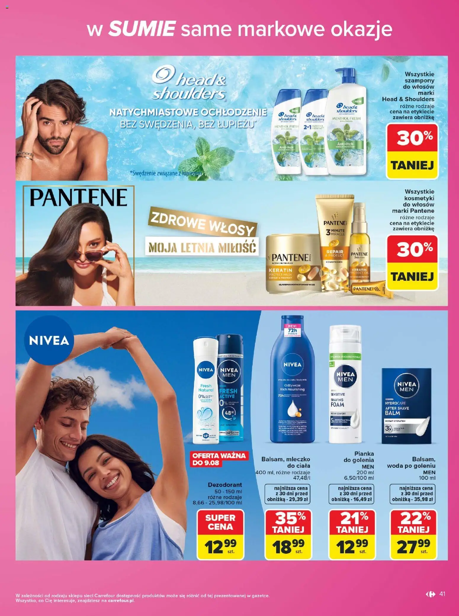 Carrefour gazetka - Same markowe okazje od 03.08.2026 | Strona: 41 | Produkty: Body, Pianka do golenia, Dezodorant, Woda