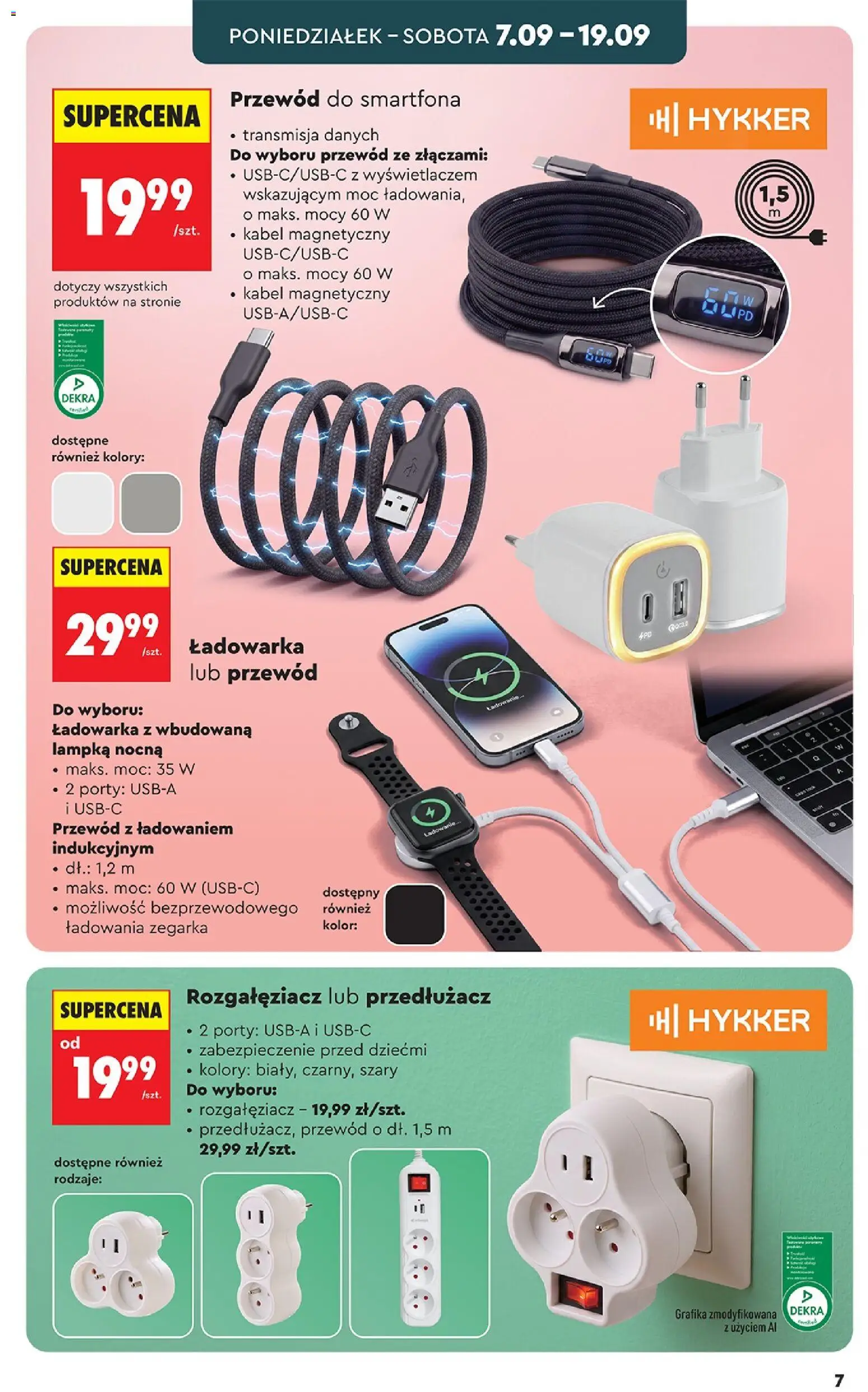 Biedronka Polsko leták - Hity i inspiracje od 05.09.2026 | Strana: 7 | Produkty: Kabel