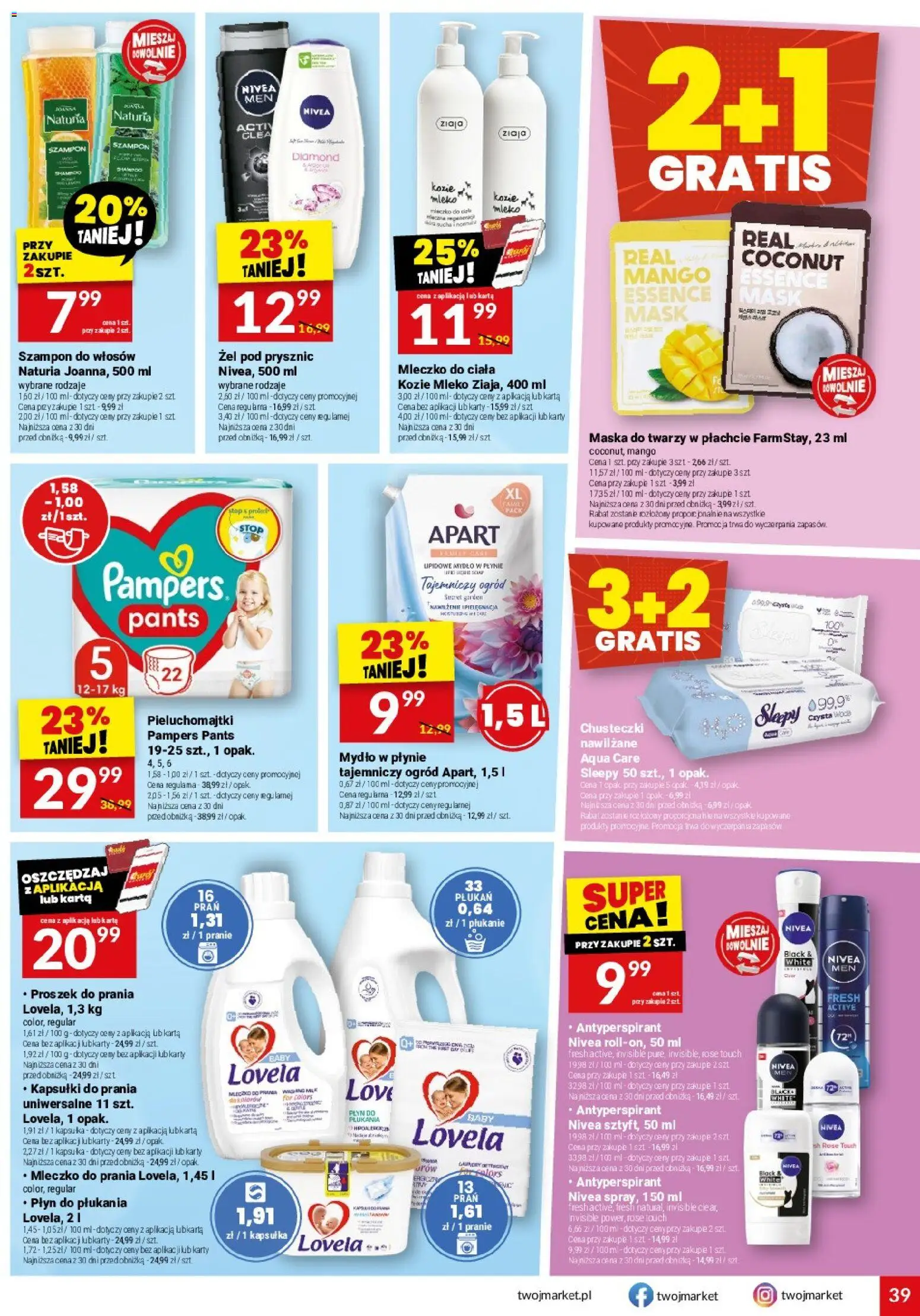 Twój Market gazetka od 15.07.2026 | Strona: 39 | Produkty: Mango, Mydło w płynie, Antyperspirant, Woda