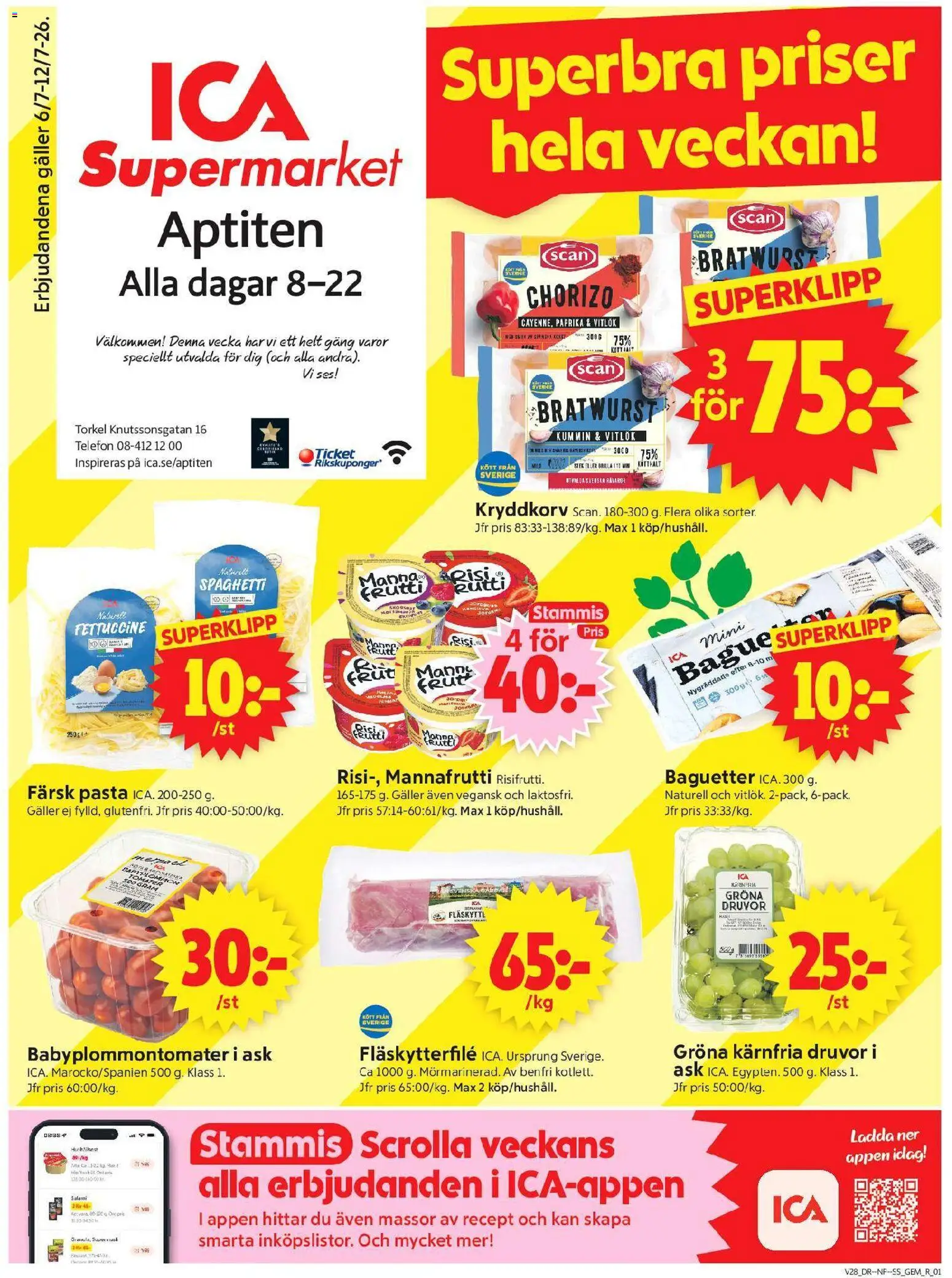 ICA Supermarket reklamblad aktuell från 06/07/2026 | Sida: 1