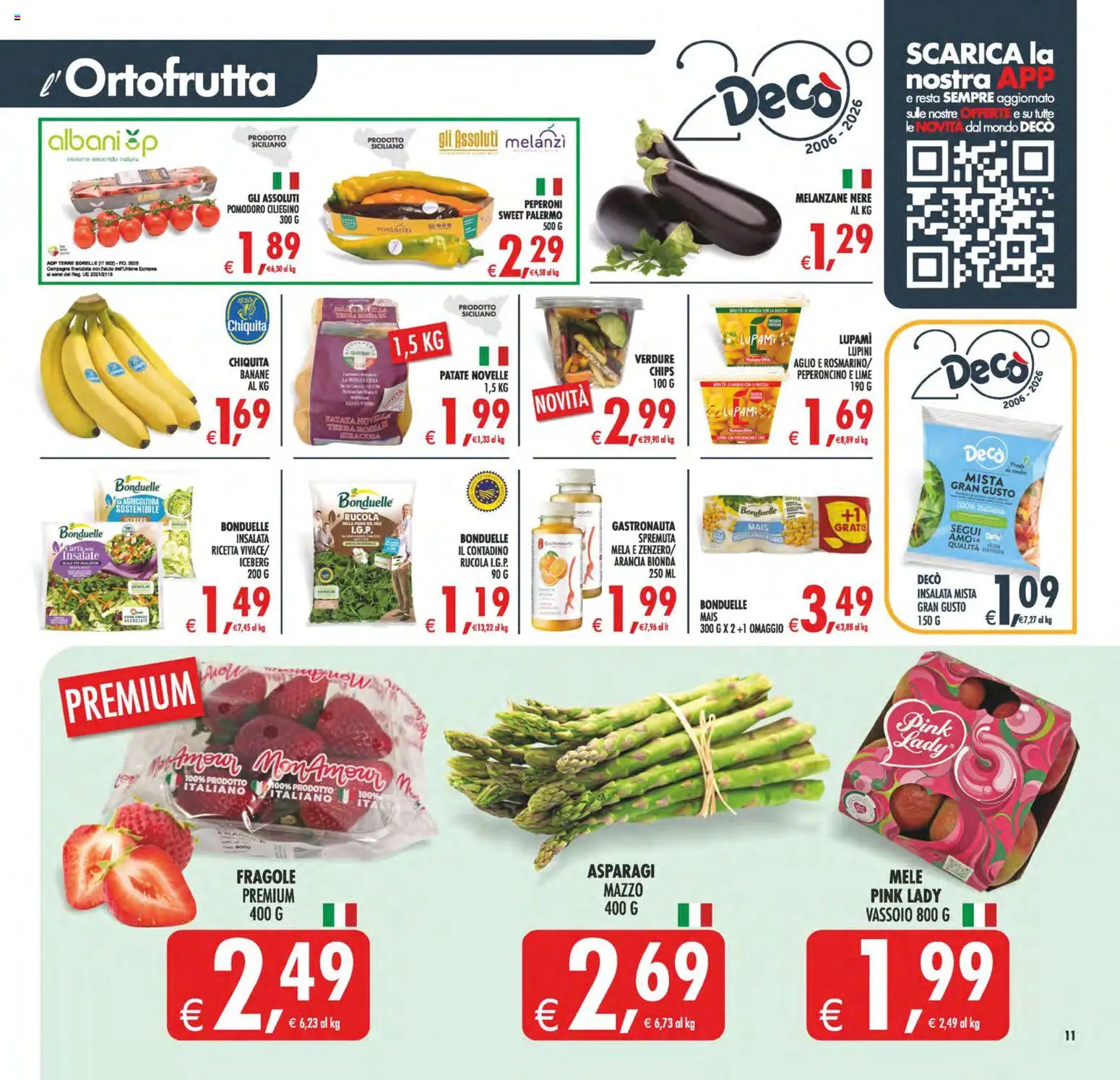 Volantino Decò del 08.05.2026 | Pagina: 14 | Prodotti: Lupini, Fragole, Verdure, Peperoncino