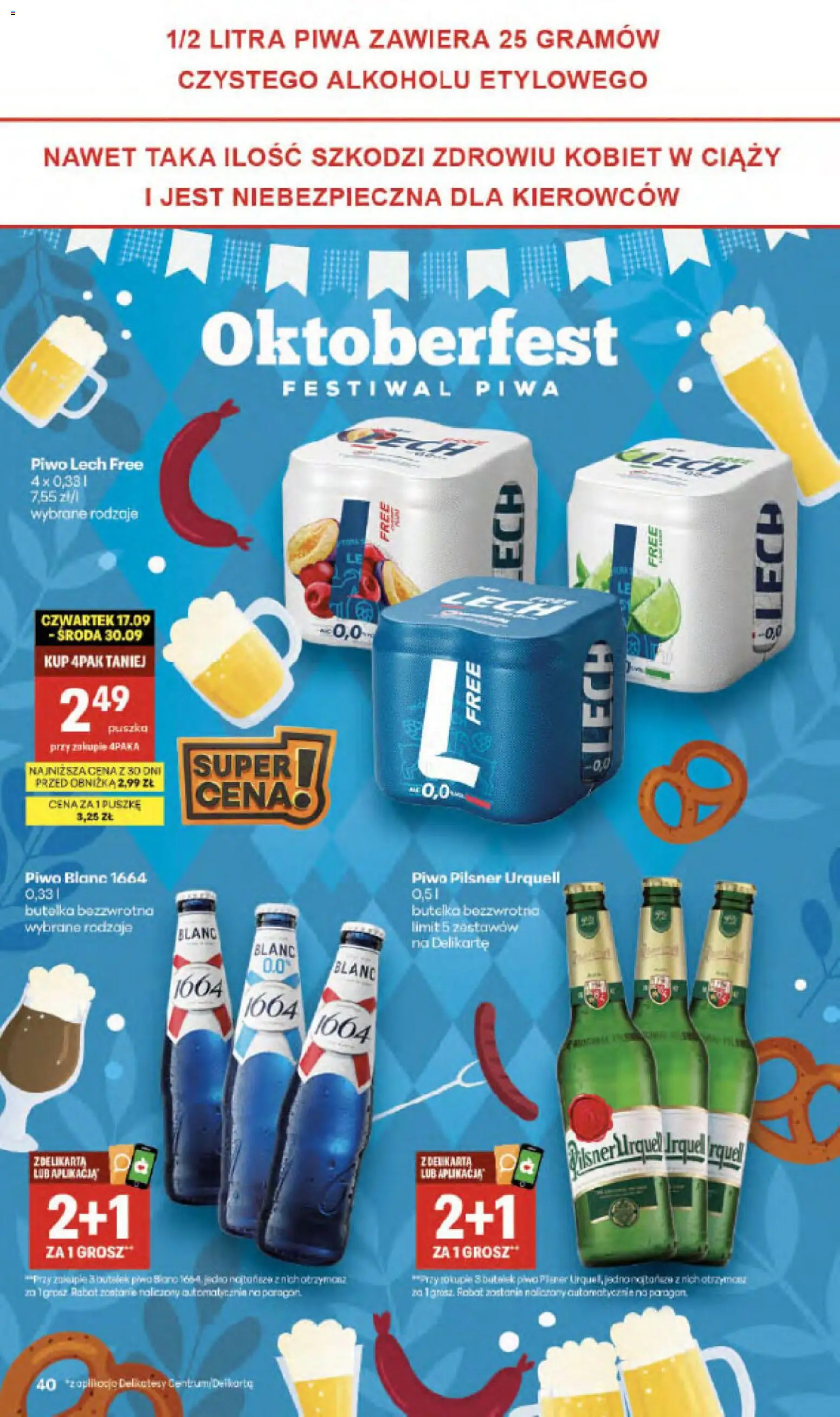 Delikatesy Centrum gazetka - Sklepy Własne od 24.09.2026 | Strona: 40 | Produkty: Lech, Pilsner urquell, Delikatesy, Piwo