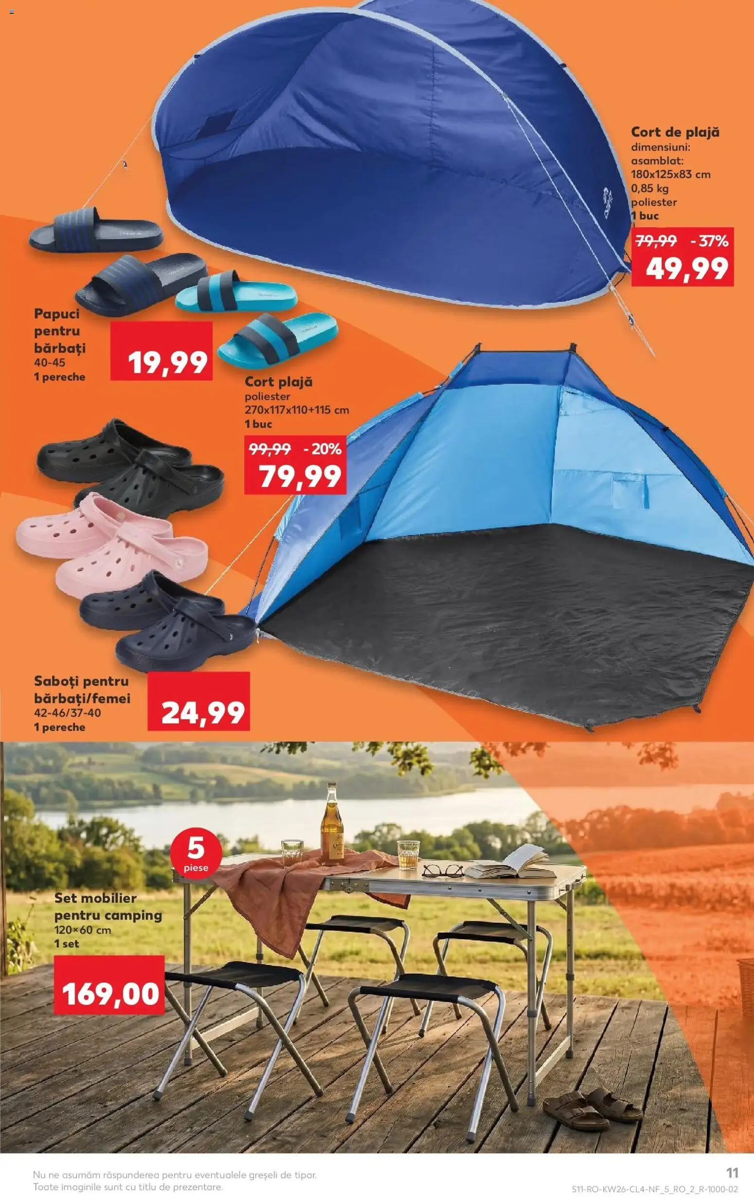 Noul catalog Kaufland – valabil de la 24.06.2026 | Pagină: 11 | Produse: Cort, Papuci