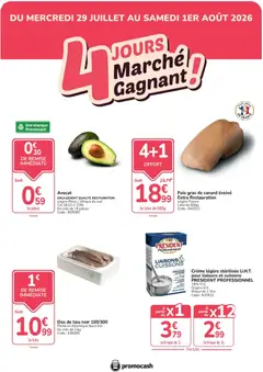 Promocash - Prévisualisation de Promocash 4 jours marche gagnant valide à partir de 29/07/2026