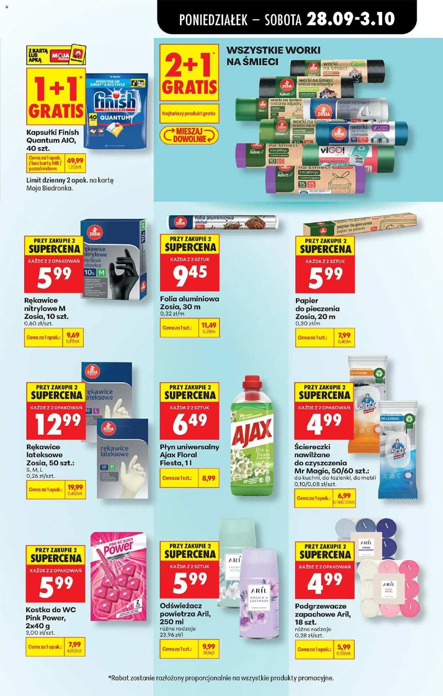 Biedronka Polsko leták - Codziennie niskie ceny od 28.09.2026 | Strana: 97 | Produkty: Finish, Rukavice, Ajax, Alobal
