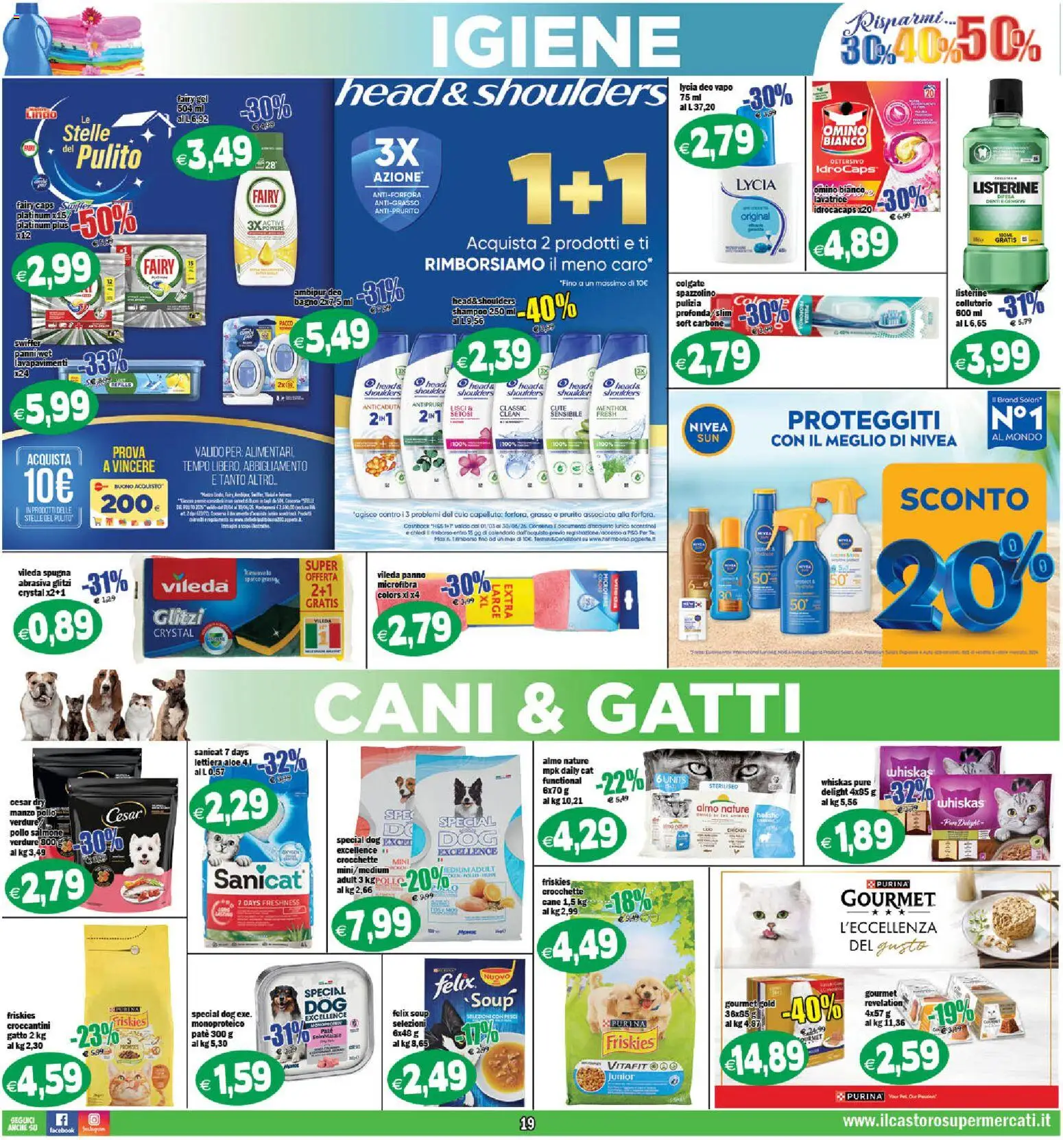 Volantino Il Castoro del 29.05.2026 | Pagina: 19 | Prodotti: Spugna, Collutorio, Salmone, Lavatrice