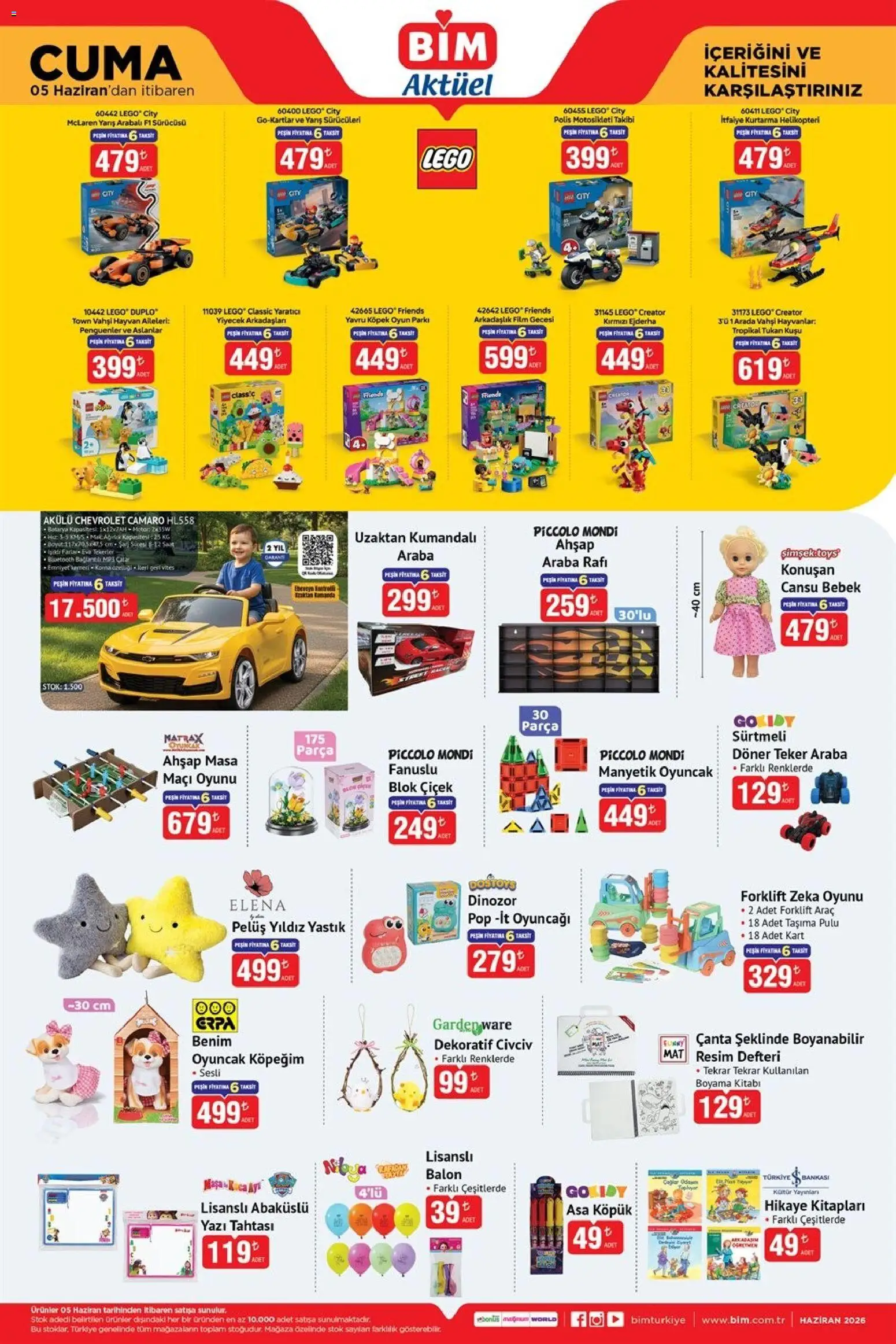 BİM - Katalog Cuma - 05.06.2026 tarihinden itibaren geçerlidir | Sayfa: 3 | Ürünler: Döner, Yastık, Masa, Oyun