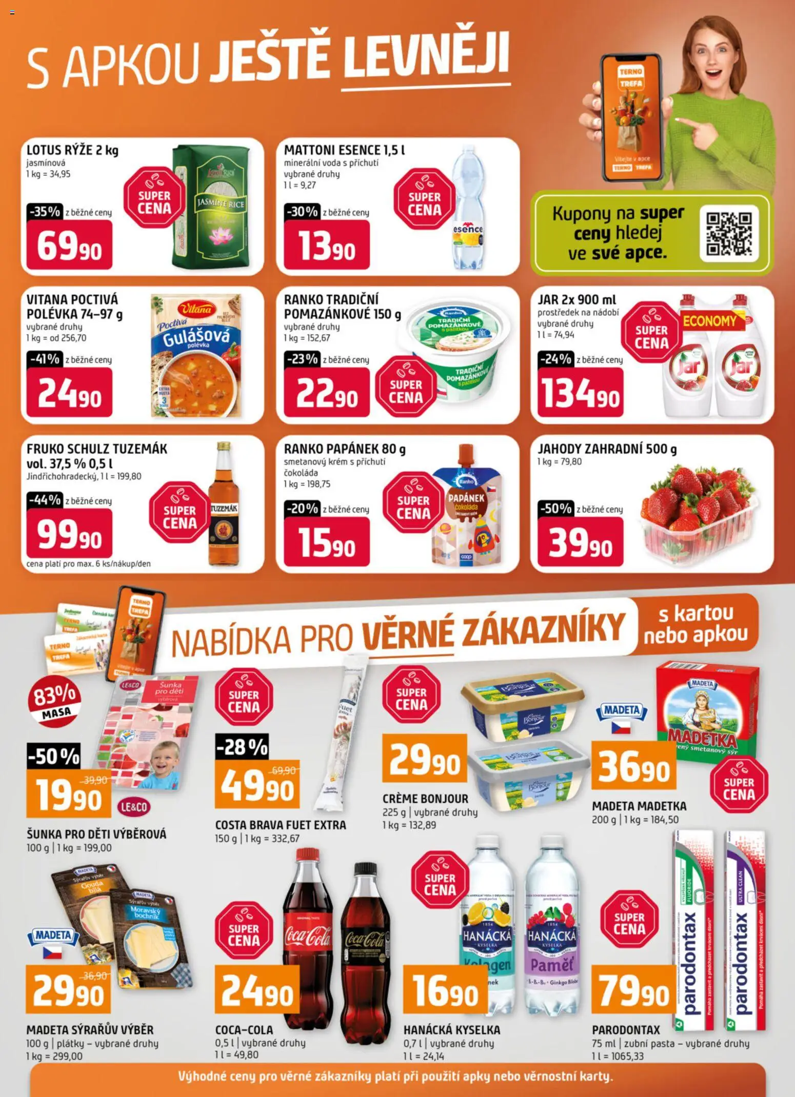 Terno leták - Nabídka pro věrné zákazníky od 15.04.2026 | Strana: 1 | Produkty: Voda, Jahody, Krém, Smetanový sýr