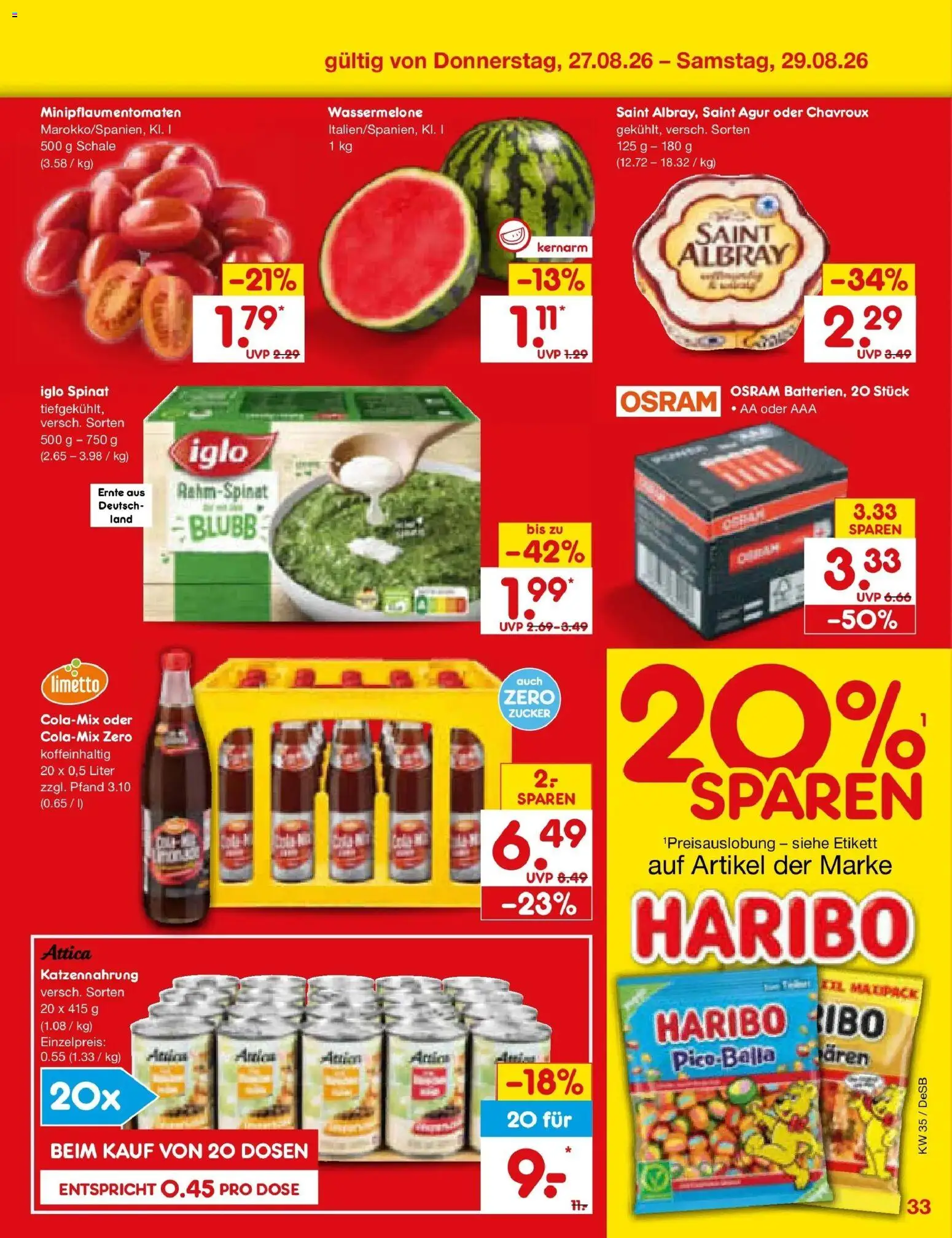Netto Marken-Discount Prospekt Waiblingen-Bittenfeld – gültig ab 24.08.2026 | Seite: 47 | Produkte: Haribo, Iglo, Zucker, Wassermelone
