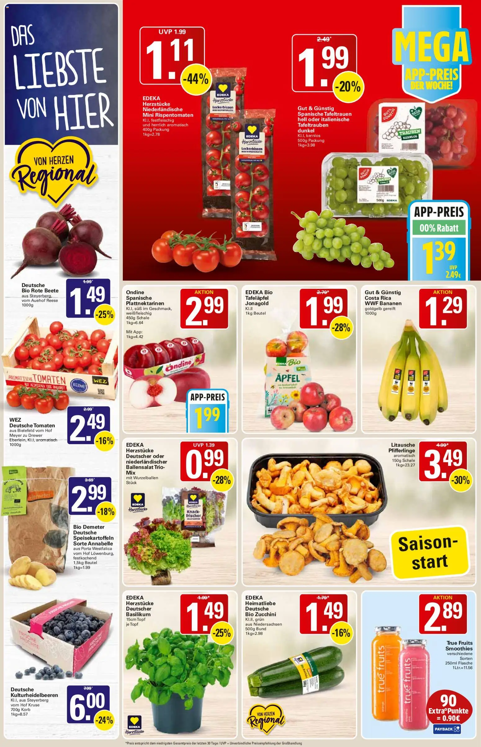 WEZ Prospekt – gültig ab 20.07.2026 | Seite: 2 | Produkte: Äpfel, Rote Beete, Pfifferlinge, Zucchini