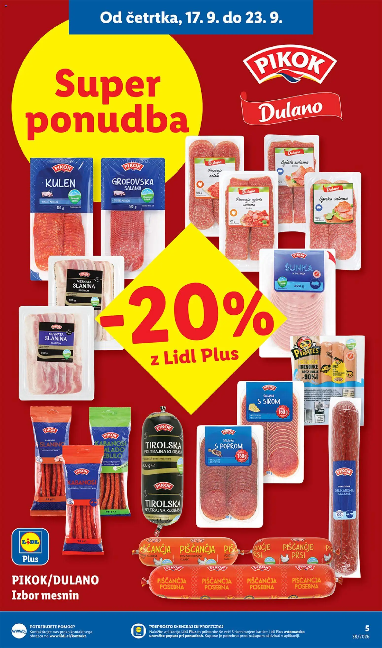 Novi Lidl katalog ponudbe – veljaven od 17.09.2026 | Stran: 5 | Izdelki: Slanina, Salama, Sunka