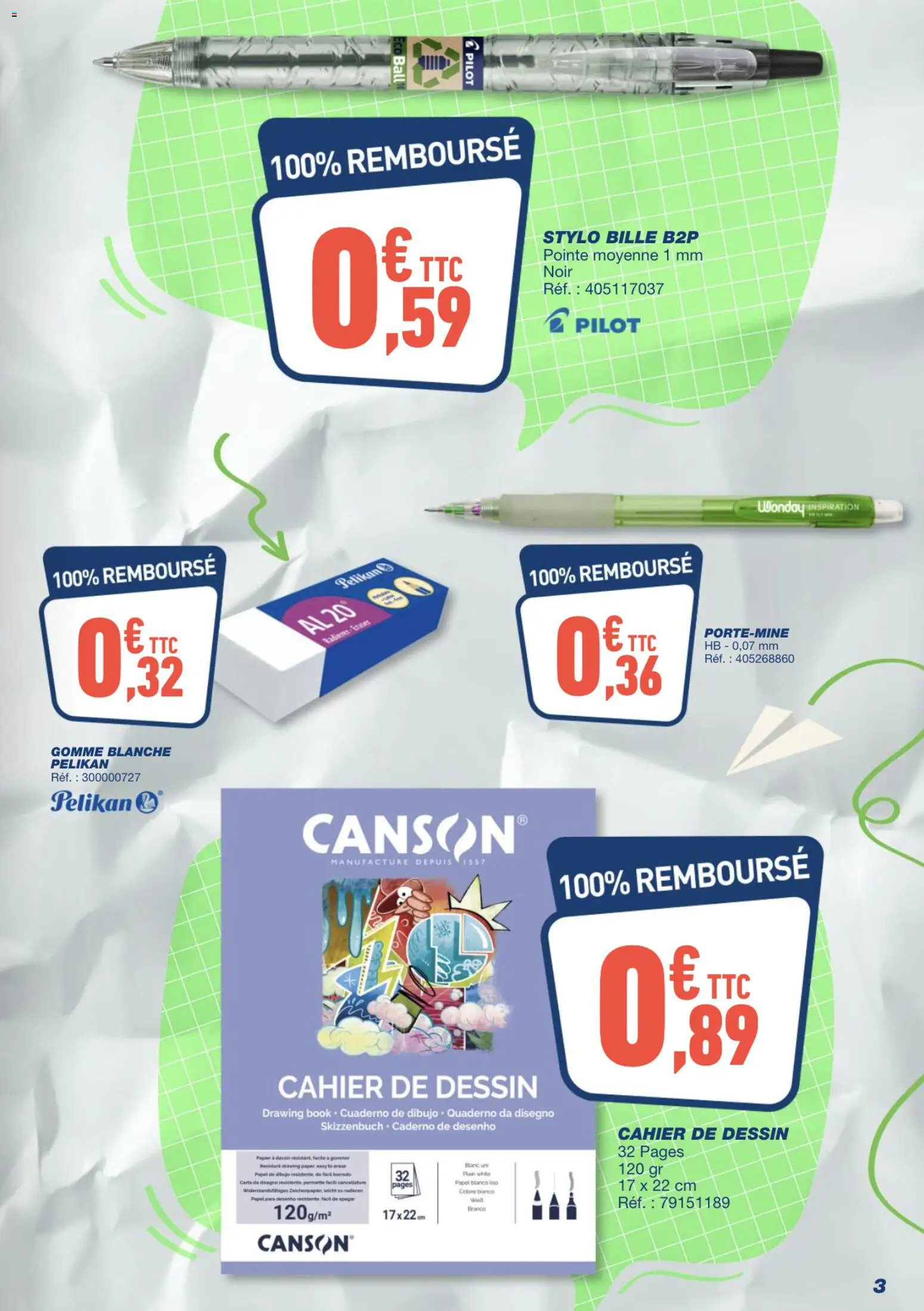 {H1} | Page: 3 | Produits: Stylo