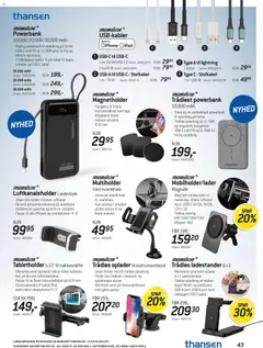 Thansen - Tilbudsavis gyldig fra 29/07/2026 | Side: 43 | Produkter: Powerbank, Kabler, Magnet, Kabel