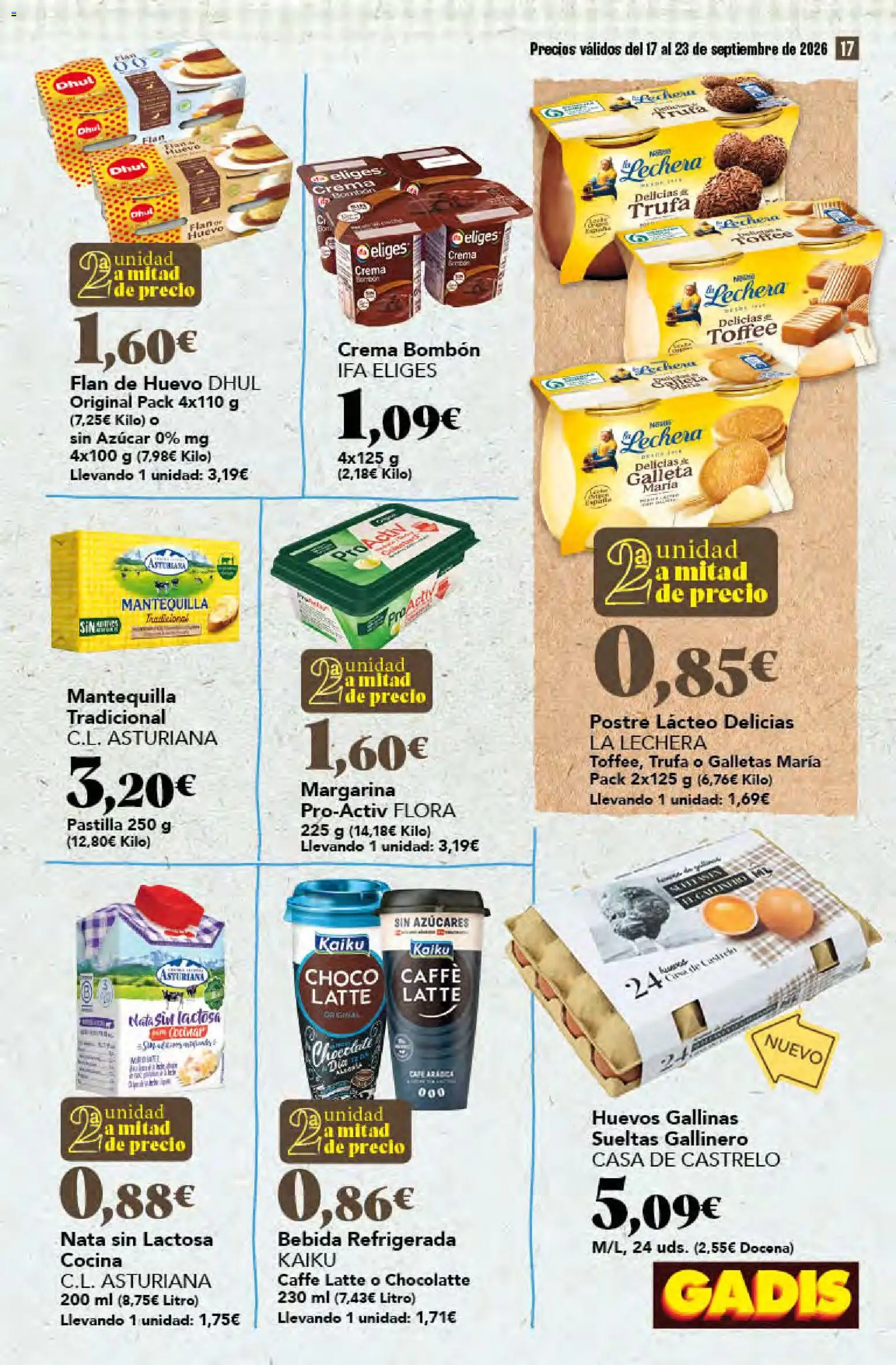 Gadis folleto │ válido desde el 17/09/2026 | Página: 17 | Productos: Huevos, Nata, Galletas, Azúcar