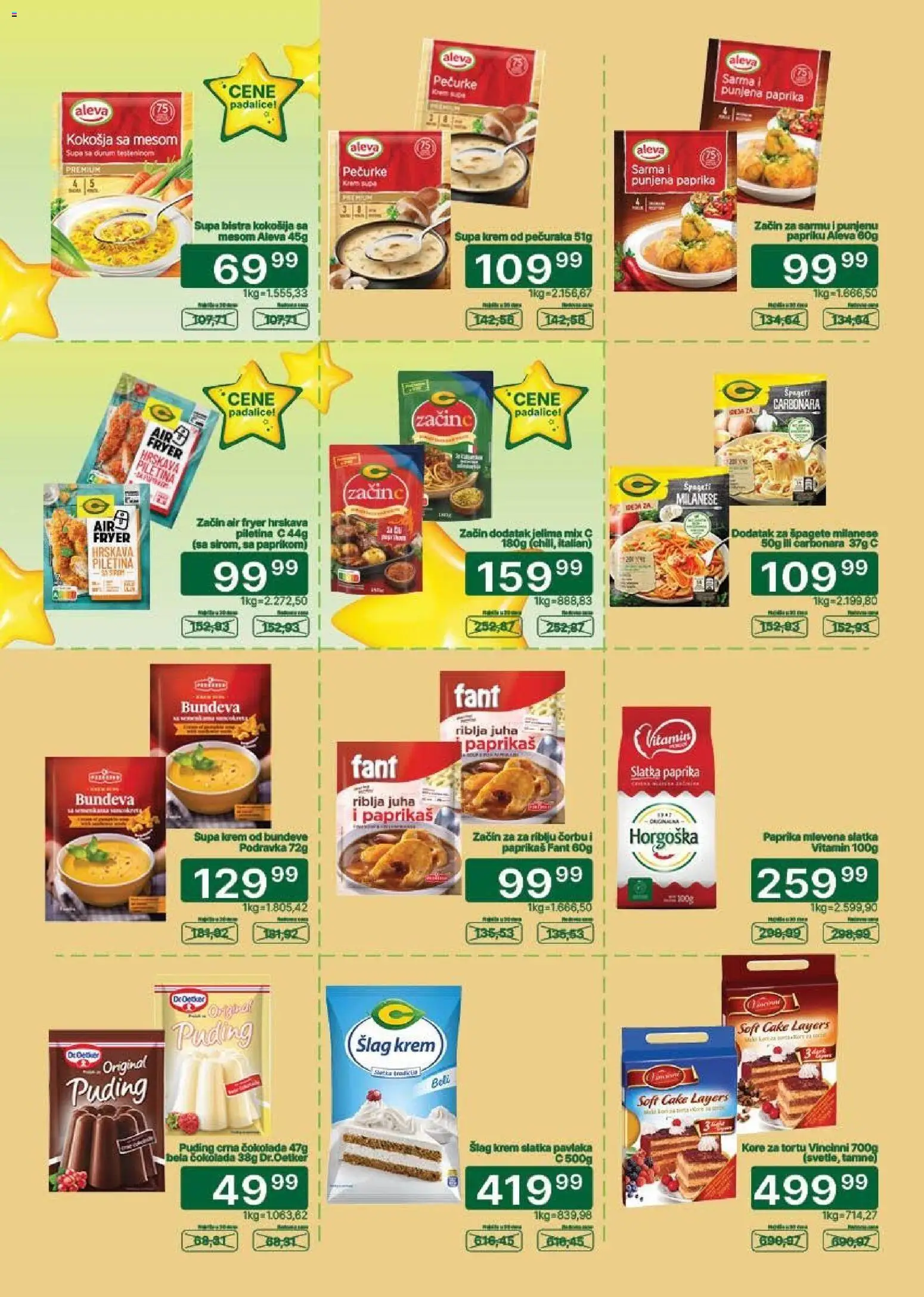 Univerexport katalog - važi od 16.09.2026 | Strana: 12 | Proizvode: Pečurke, Podravka, Kore za tortu, Bundeva
