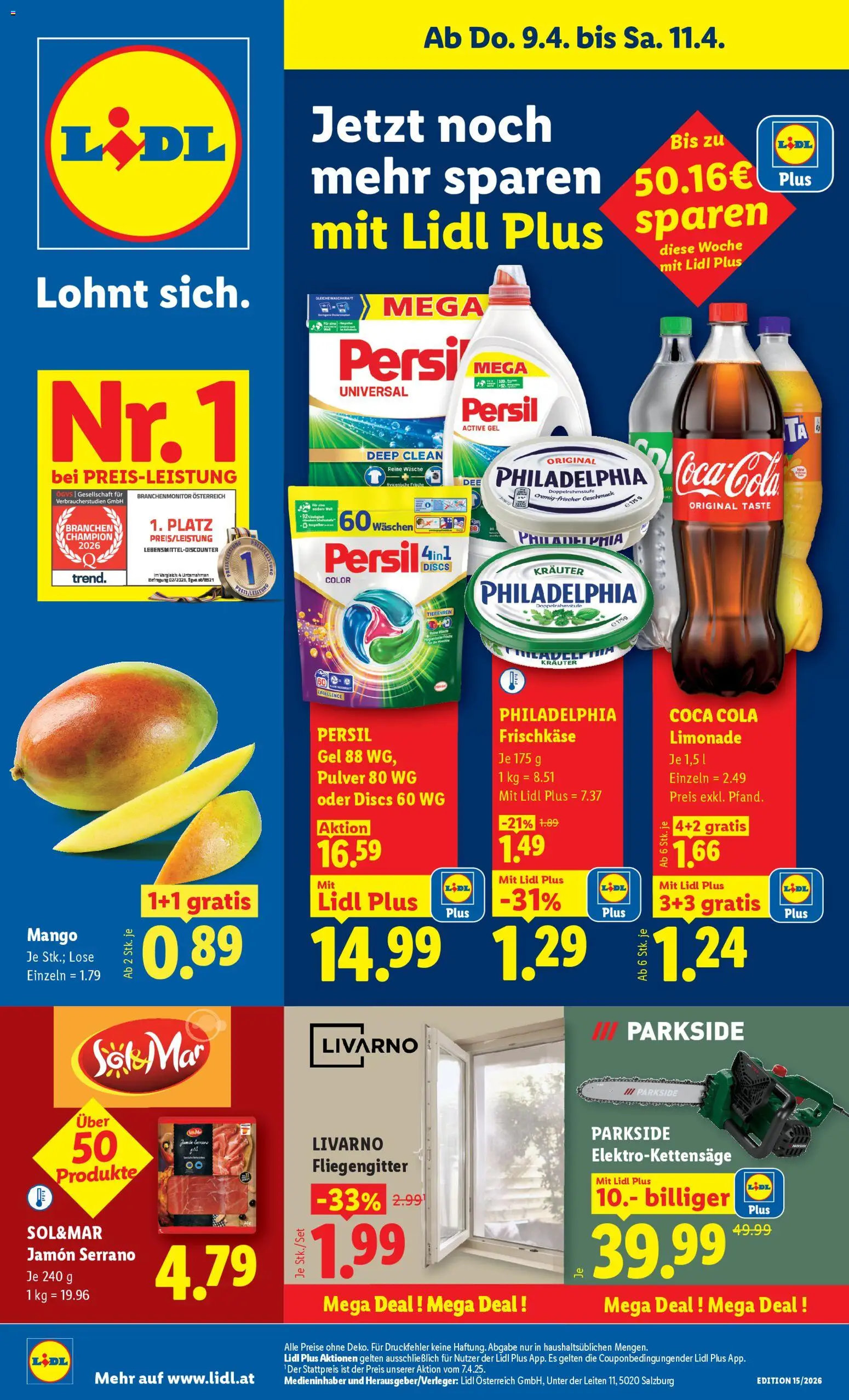 Lidl Flugblatt - Eisenstadt, Ebenfurth, Mattersburg gültig ab 08.04.2026 | Seite: 1 | Produkte: Mango