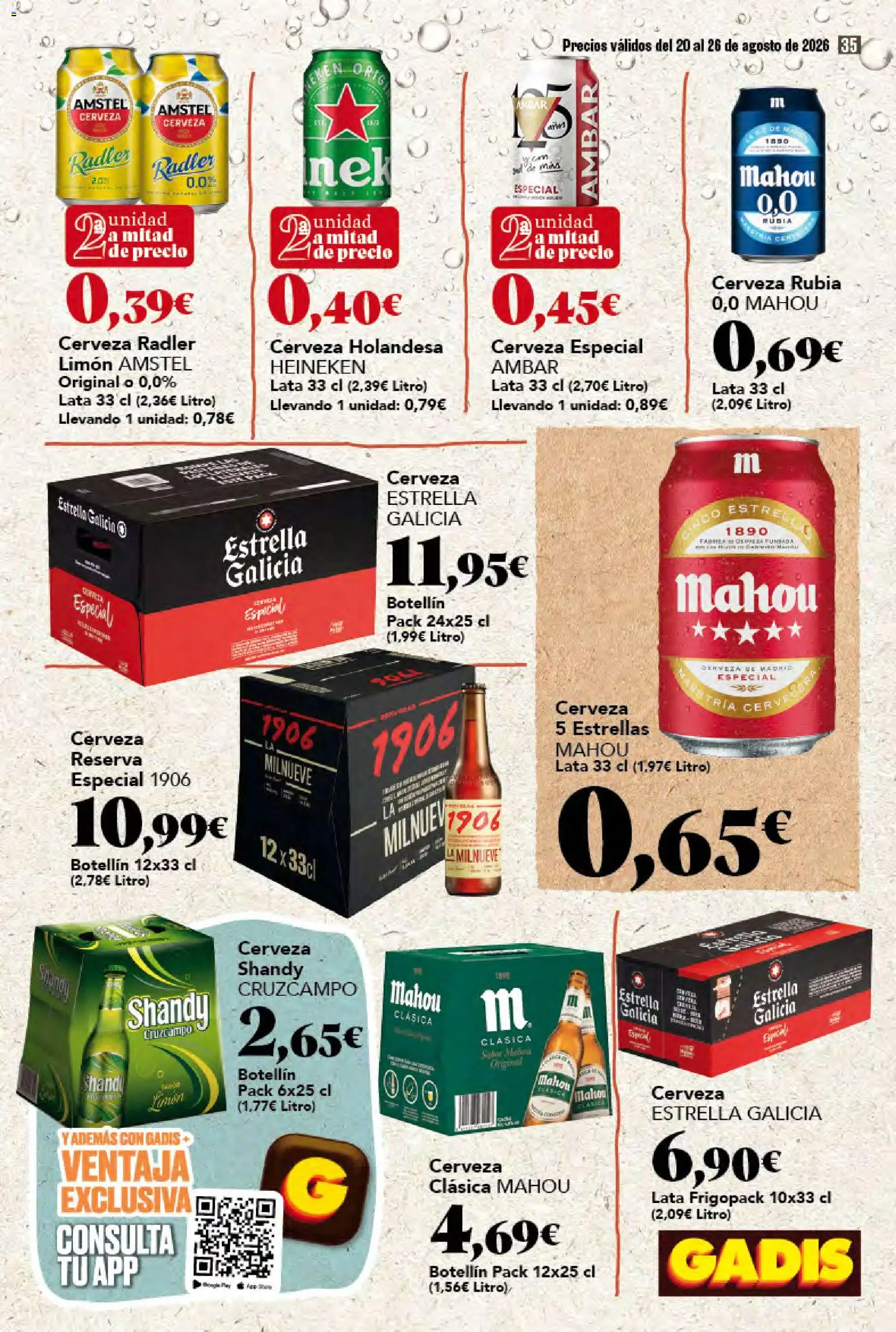 Gadis folleto │ válido desde el 20/08/2026 | Página: 35 | Productos: Radler, Cerveza, Limón, Heineken