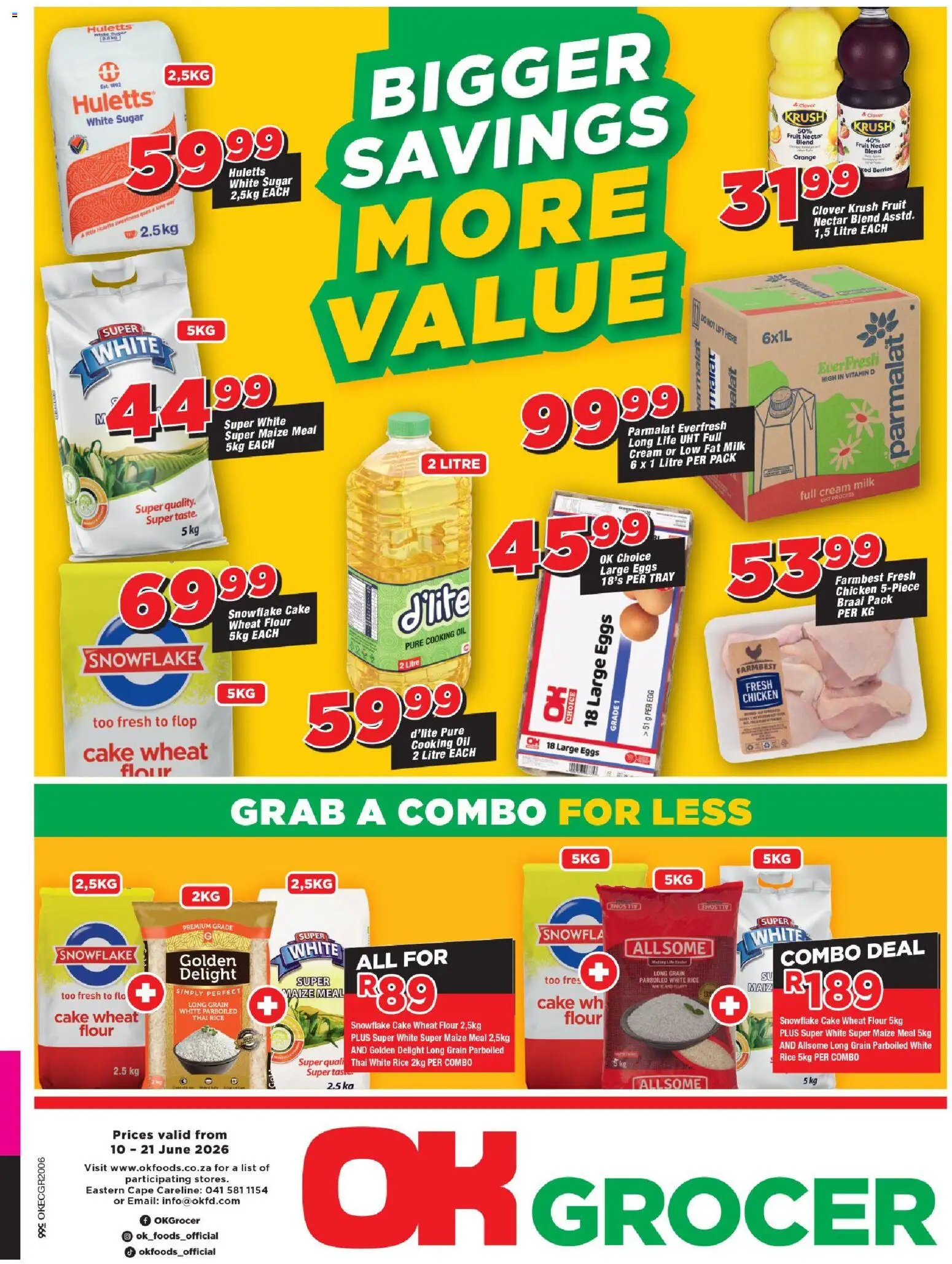 New OK Foods catalogue – valid from 10.06.2026 | Page: 1 | Products: Cake, Rice, Cream, Sugar