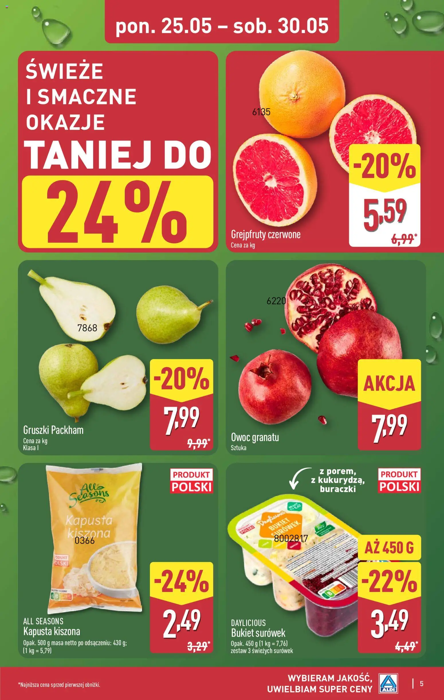 Aldi Polsko leták od 25.05.2026 | Strana: 5 | Produkty: Kapusta