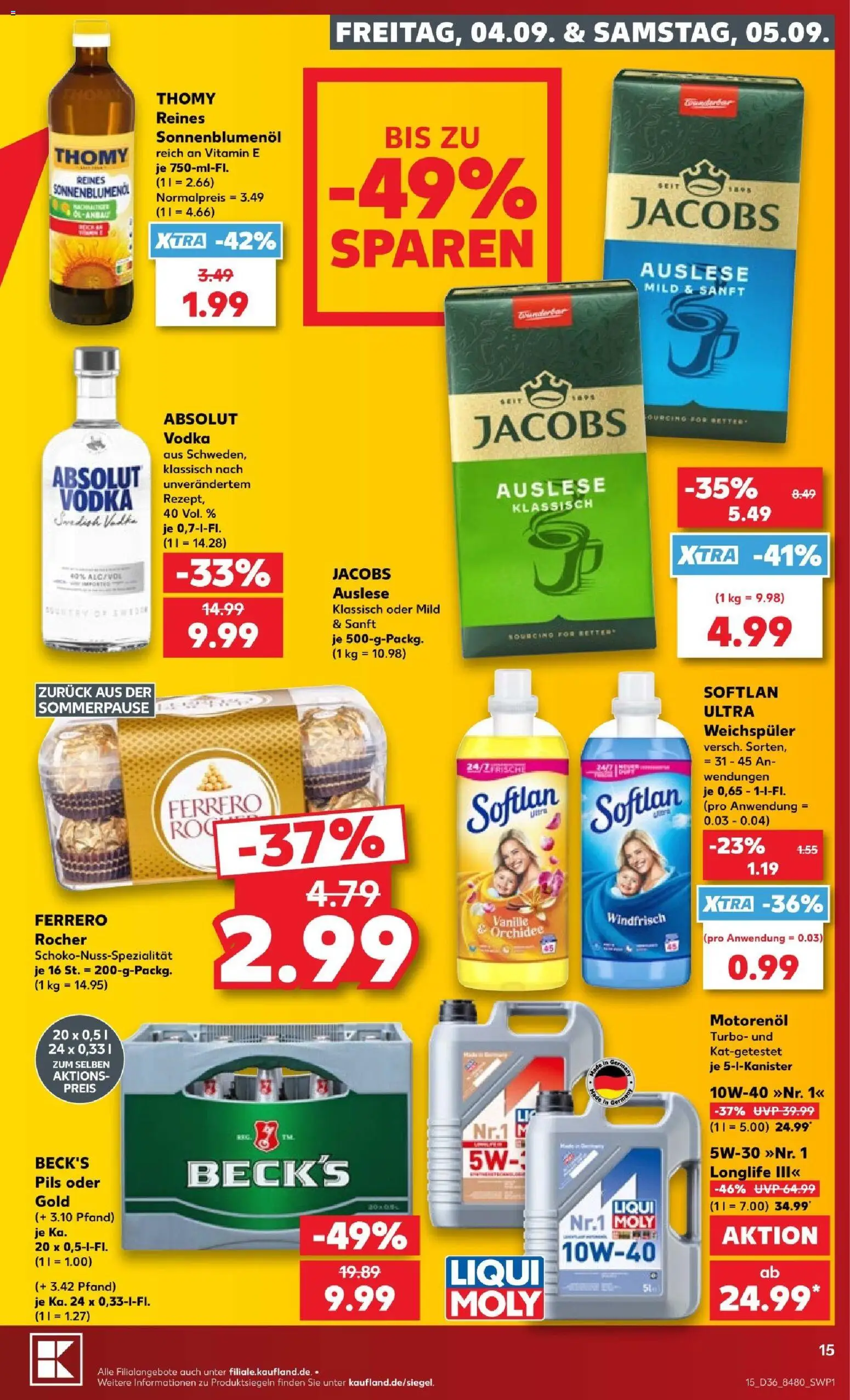 Kaufland Prospekt Stuttgart – gültig ab 03.09.2026 | Seite: 15 | Produkte: Bier, Weißwein, Radler, Pfirsich