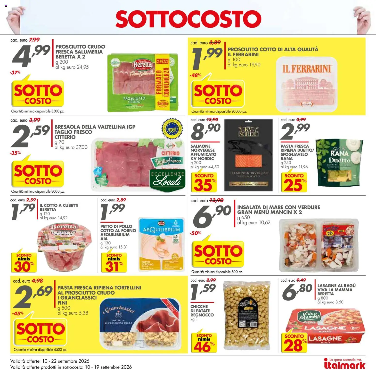 Volantino Italmark del 10/09/2026 | Pagina: 13 | Prodotti: Bresaola, Taglio, Pasta, Ragú
