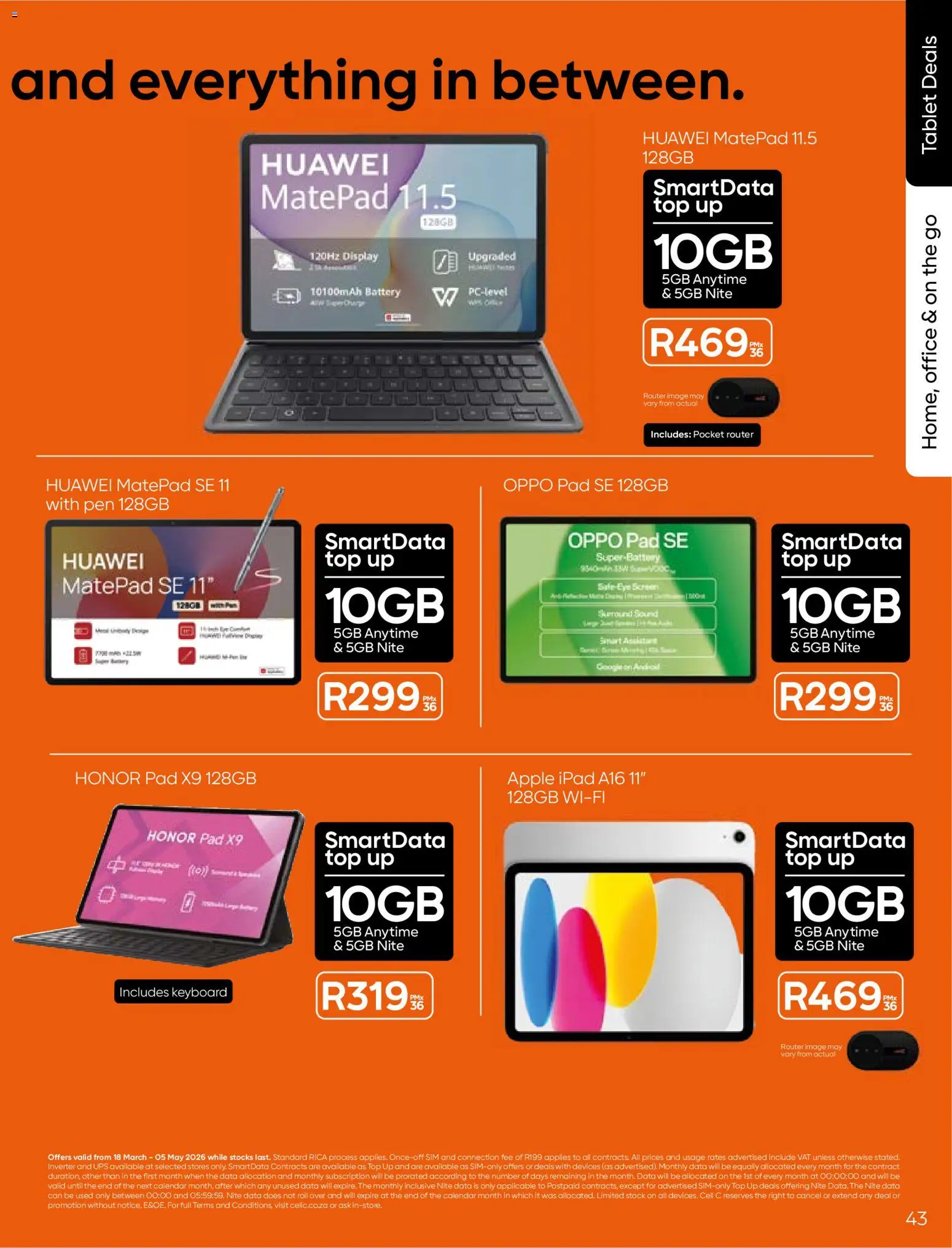 New Cell C catalogue – valid from 18.03.2026 | Page: 45 | Products: Data, Sim, Router, Stock