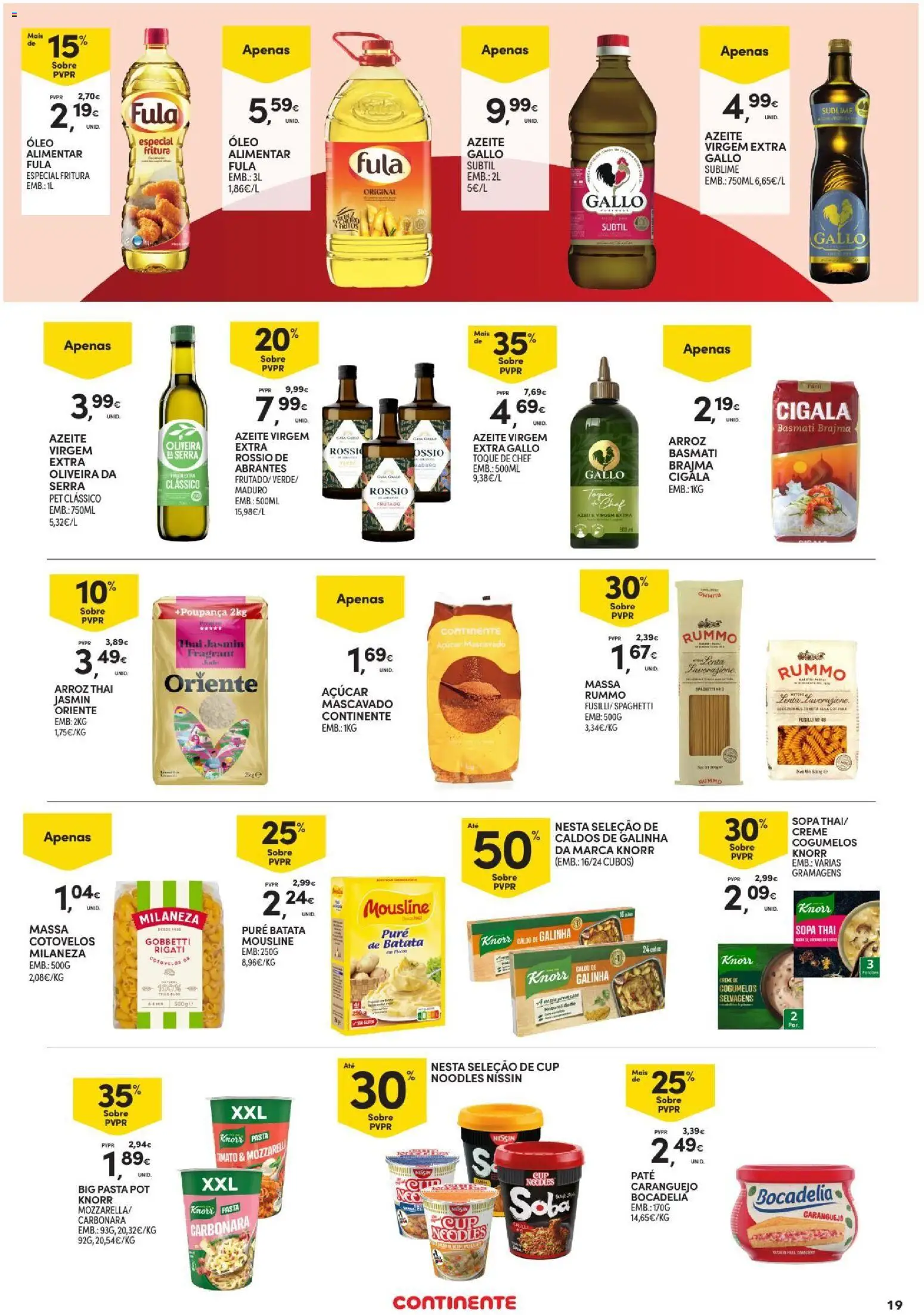 Continente Açores │ válido de 17/09/2026 | Página: 19 | Produtos: Caldo, Açúcar mascavado, Óleo, Patê