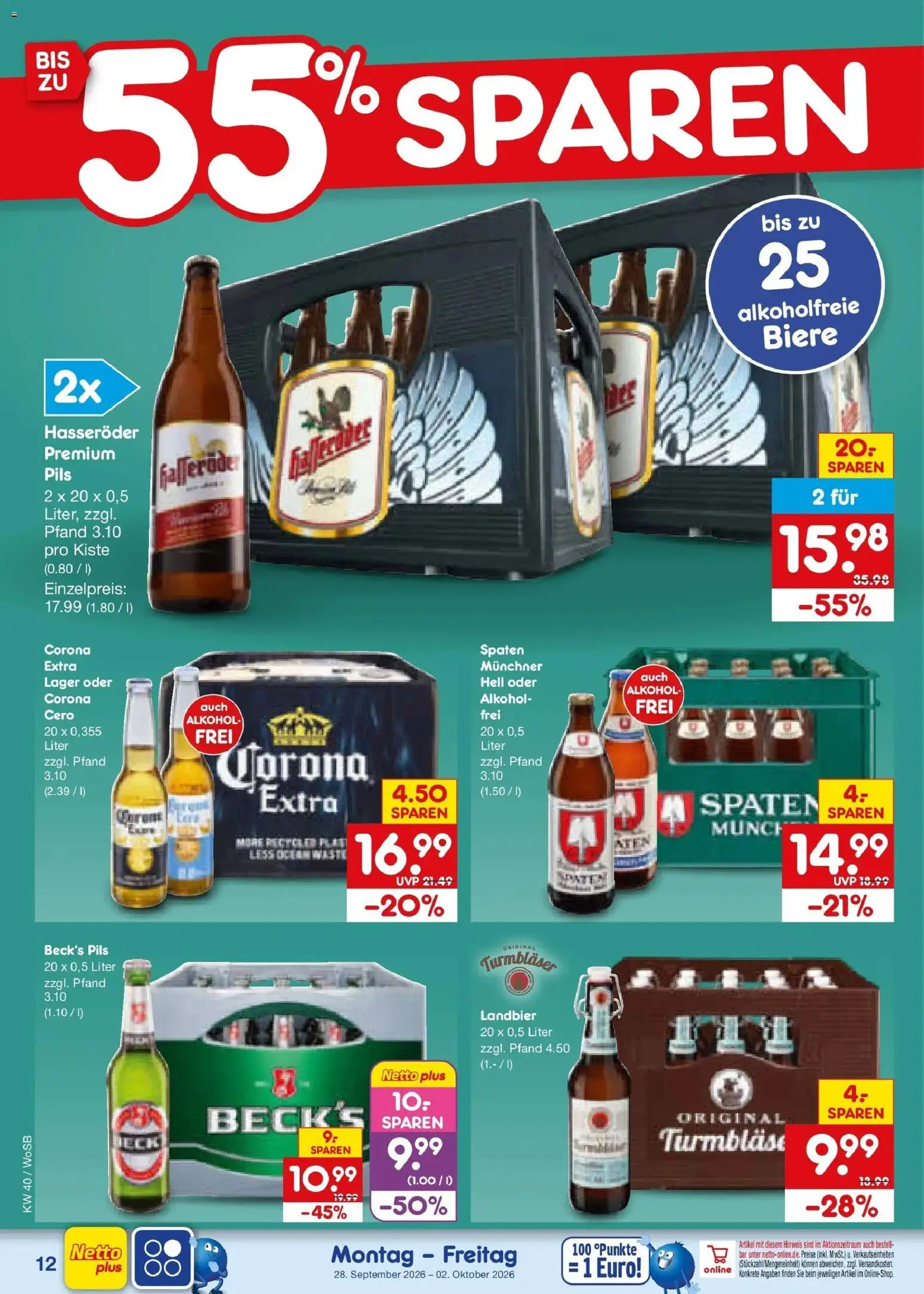 Netto Marken-Discount Prospekt Mannheim – gültig ab 28.09.2026 | Seite: 18 | Produkte: Pils, Alkohol, Hasseröder
