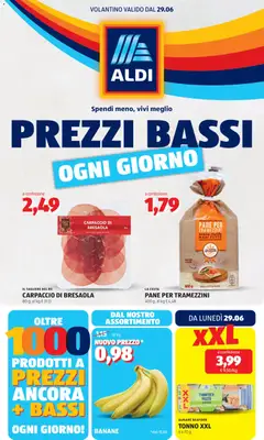 Anteprima del volantino Aldi volantino valido a partire dal 29/06/2026